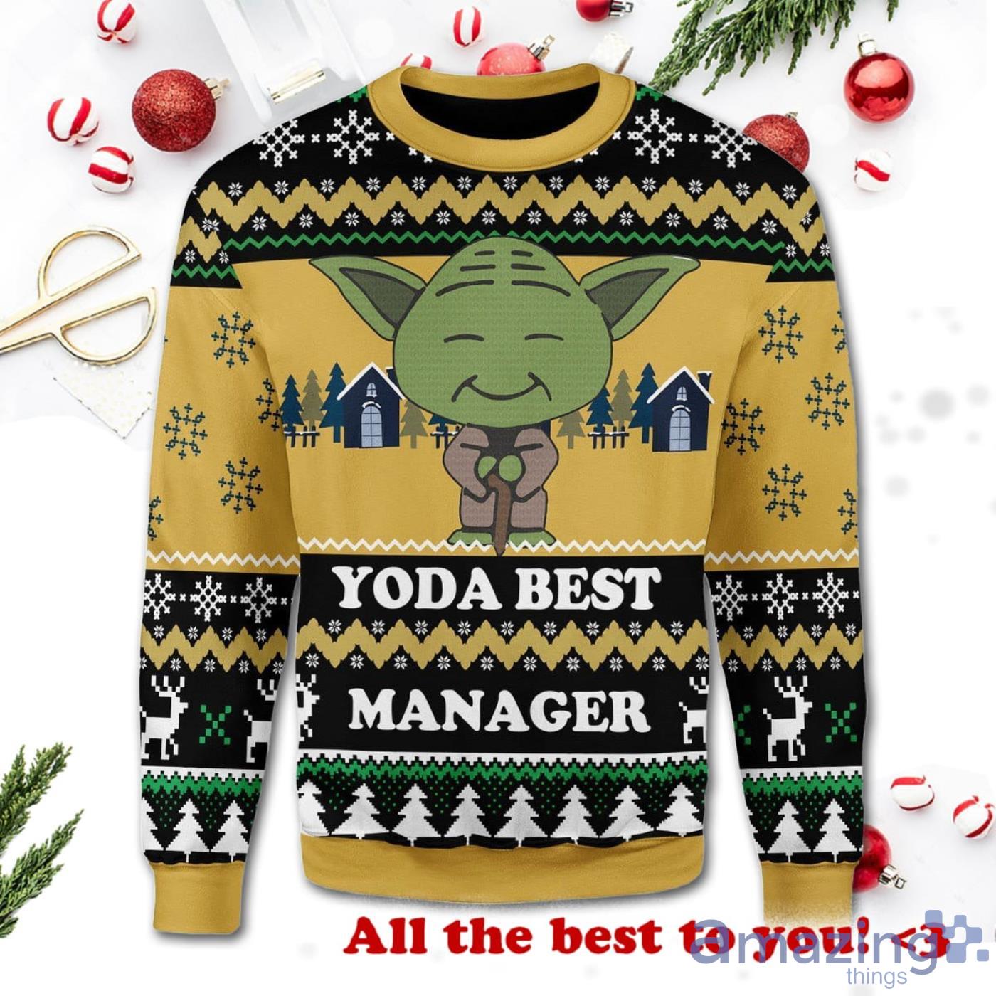 Yoda Best Manager Knitting Pattern Christmas Ugly Sweater Product Photo 1 Yoda Best Manager Knitting Pattern Christmas Ugly Sweater Product Photo 1