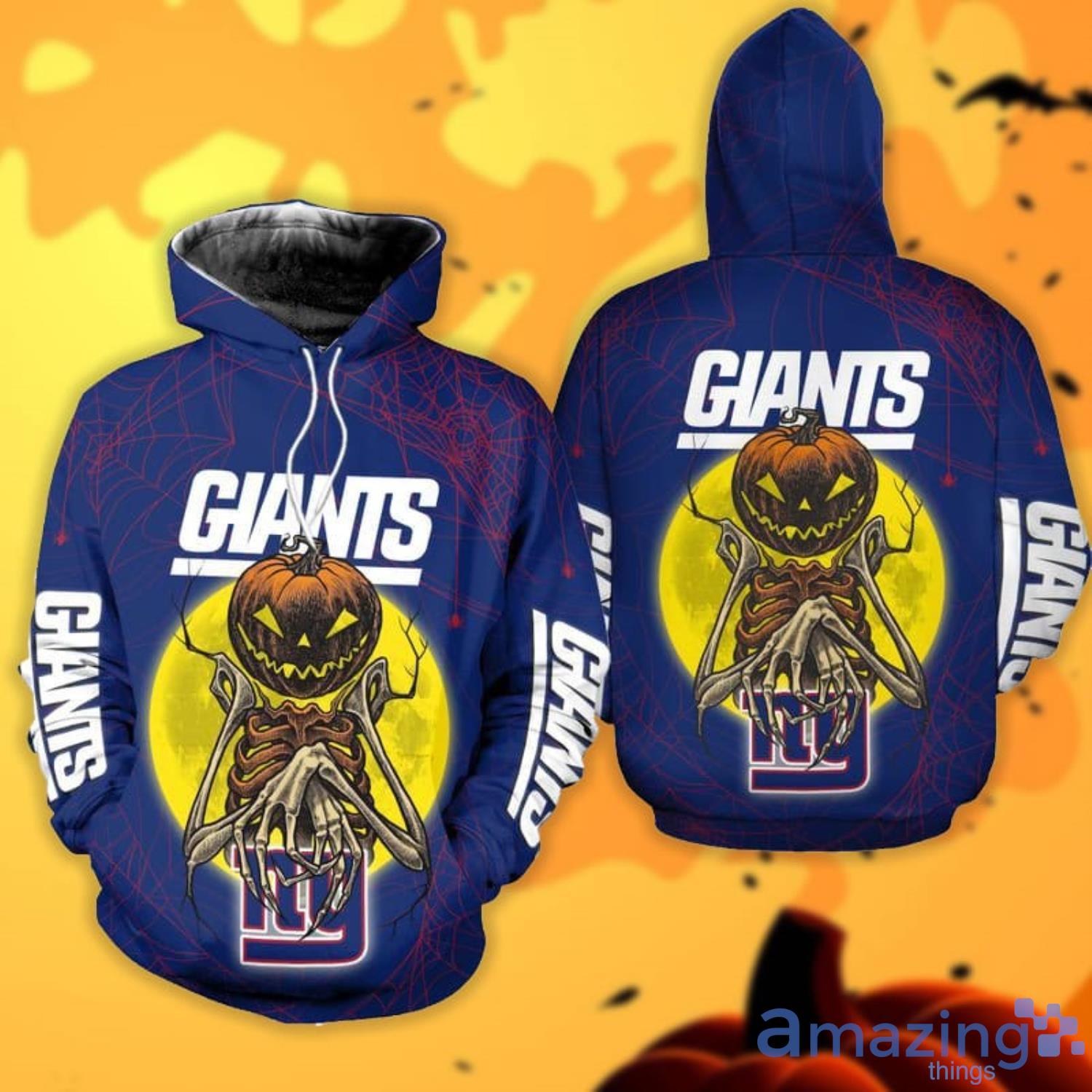 York Giants Pumpskin Monster Halloween 3D All Over Printed Shirts Product Photo 1