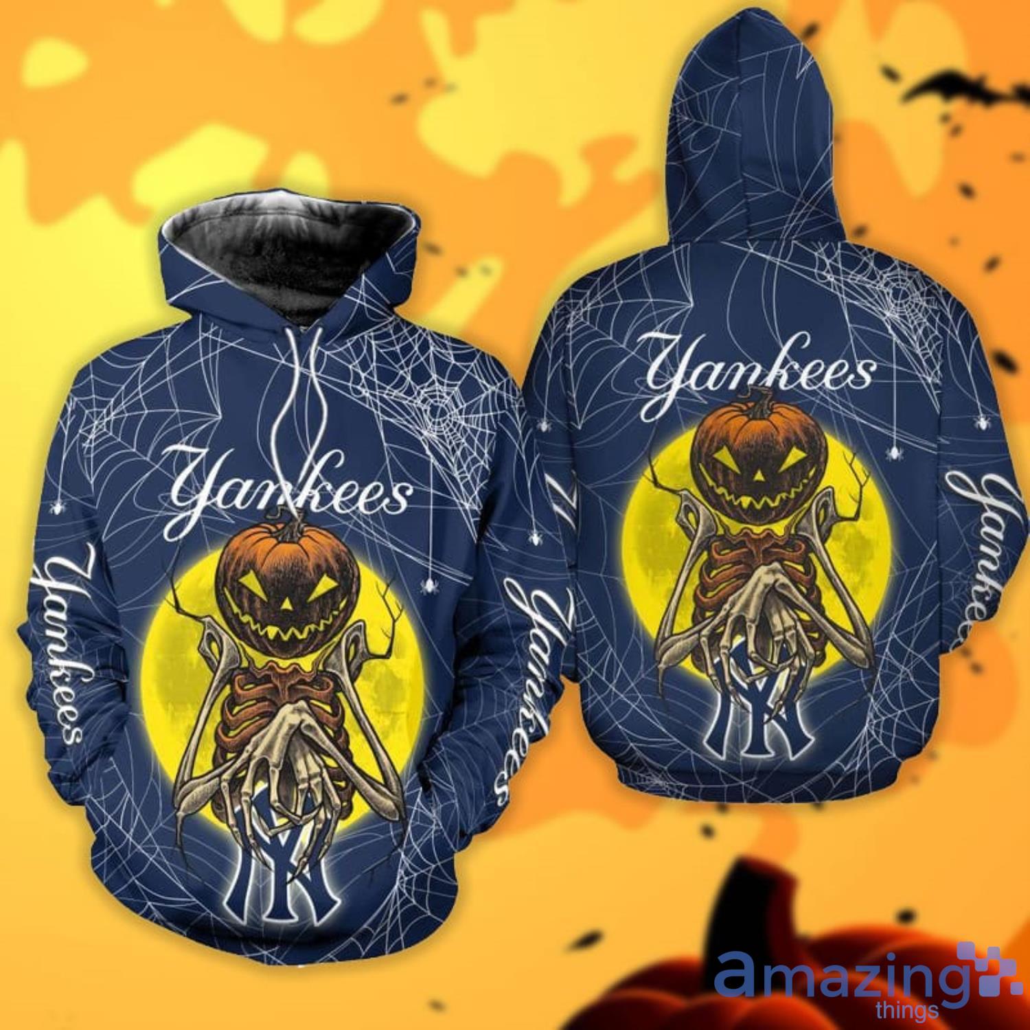 York Yankees Pumpskin Monster Halloween 3D All Over Printed Shirts Product Photo 1