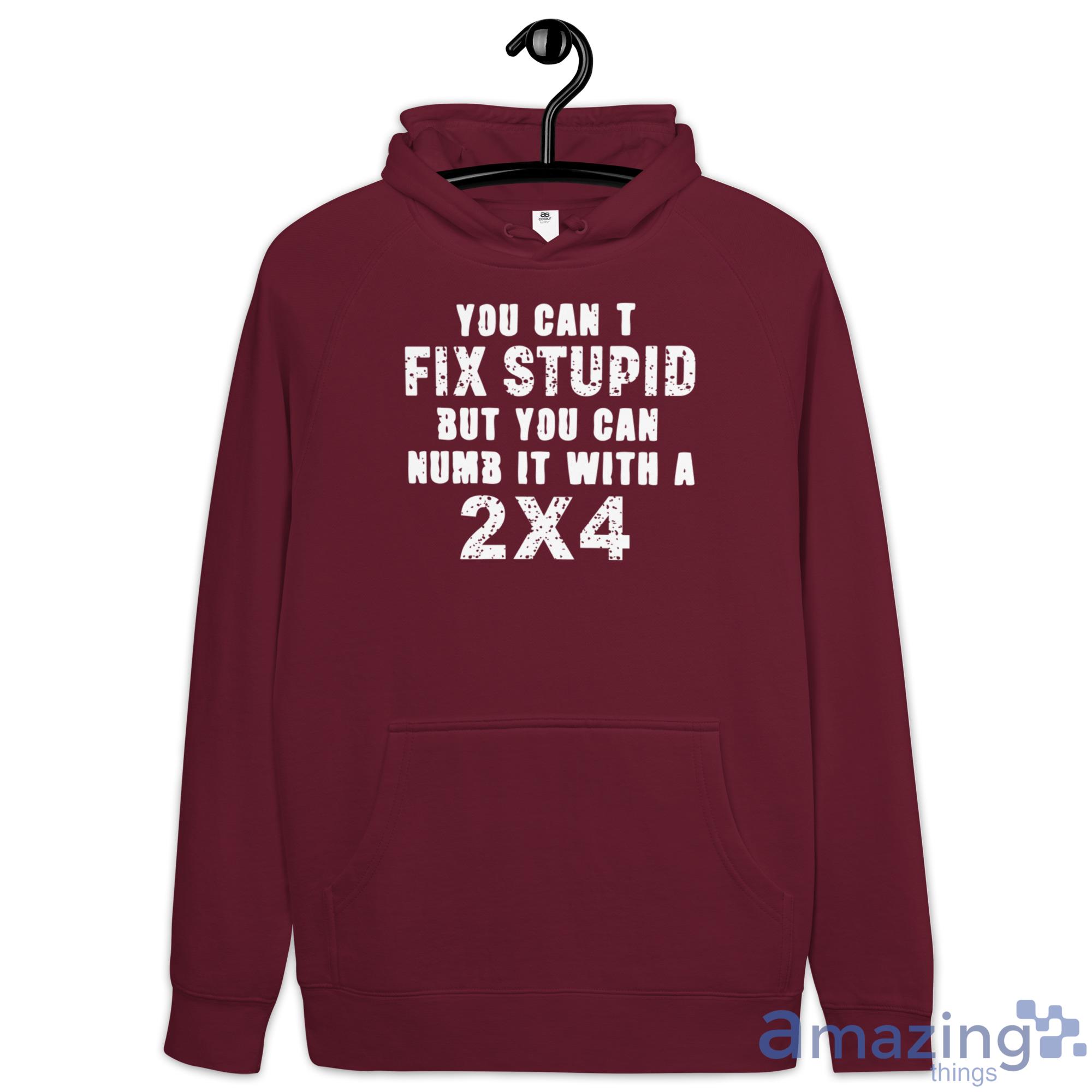 You Cant Fix Stupid But You Can Numb It With A 2x4 Shirt image You Cant Fix Stupid But You Can Numb It With A 2x4 Shirt - Hoodie-1