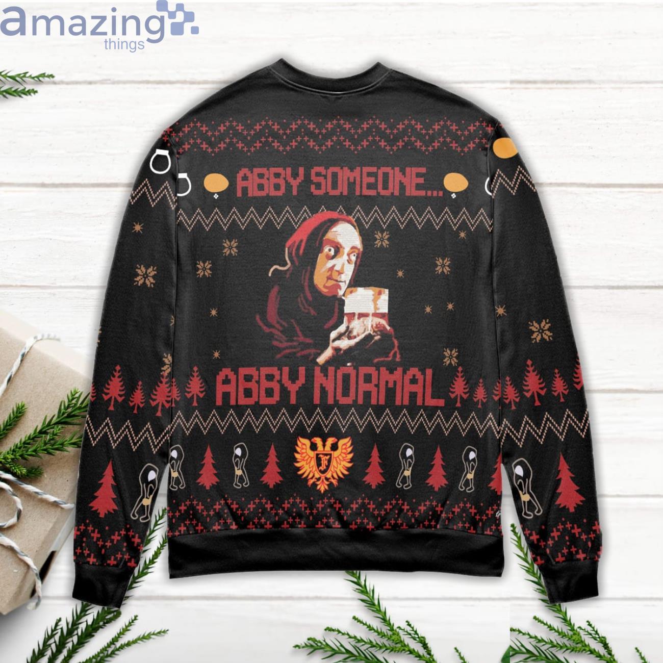 Young Frankenstein Abby Someone Abby Normal Ugly Christmas Sweater image Young Frankenstein Abby Someone Abby Normal Ugly Christmas Sweater Product Photo 3