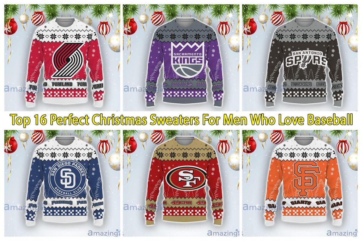 Top 16 Perfect Christmas Sweaters For Men Who Love Baseball