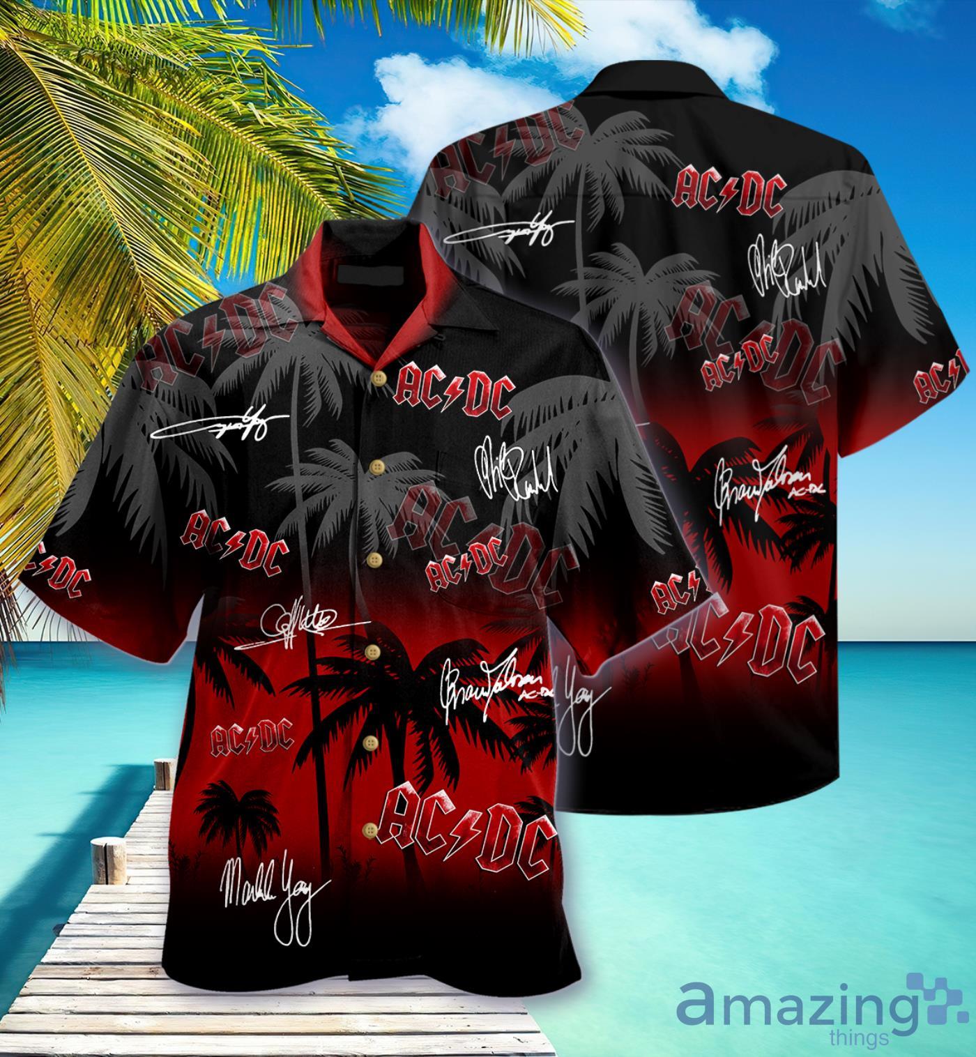 ACDC Palm Tree 50 Years Anniversary Short Sleeve Hawaiian Shirt Product Photo 1