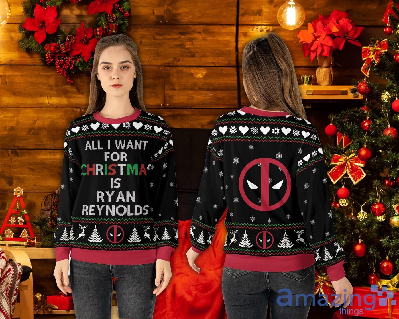 All I Want For Christmas Is Ryaan Reynol Ugly Christmas Sweater Product Photo 1