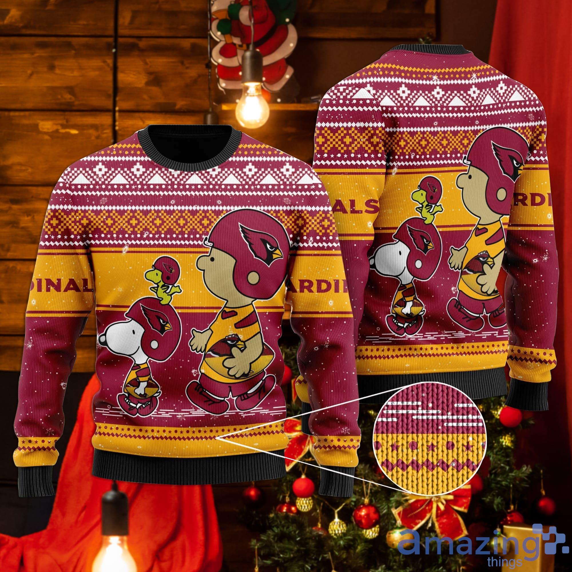 Arizona Cardinals Snoopy Lover Ugly Christmas Sweater Product Photo 1