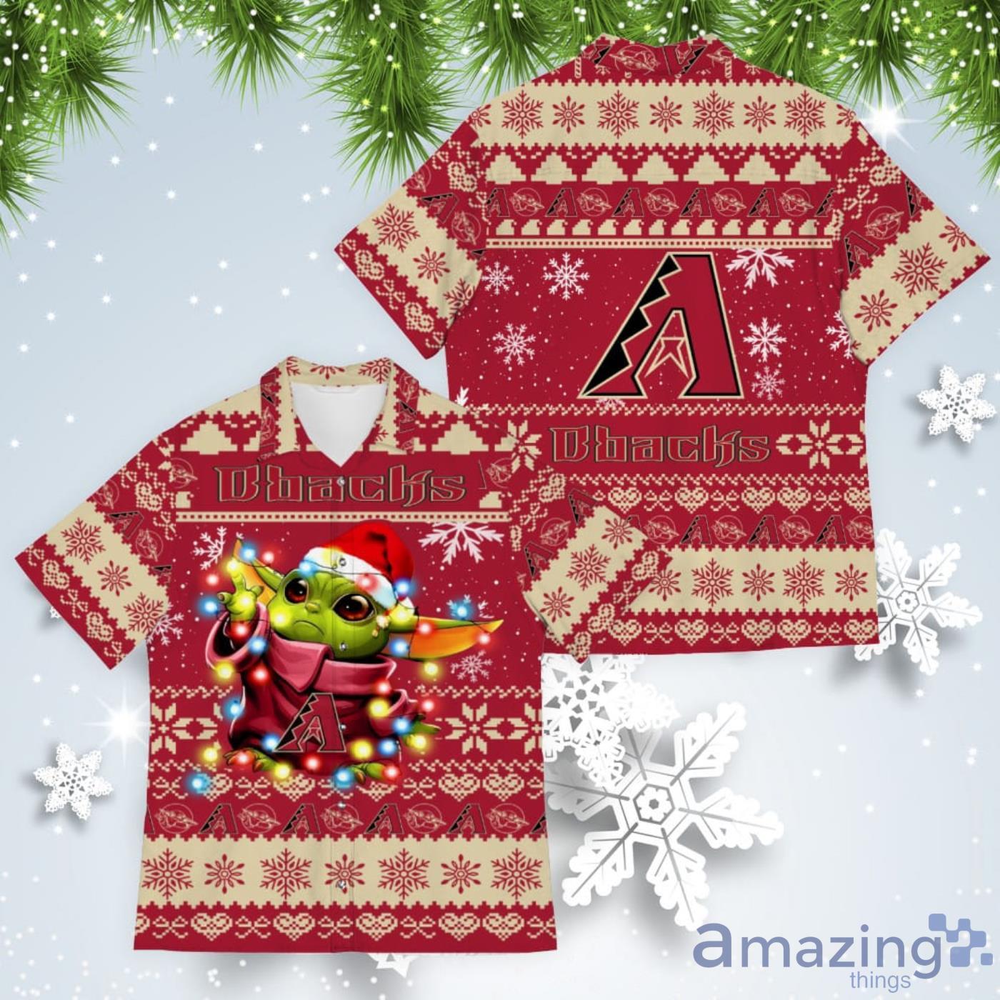 Arizona Diamondbacks Cute Baby Yoda Star Wars Ugly Christmas Sweater