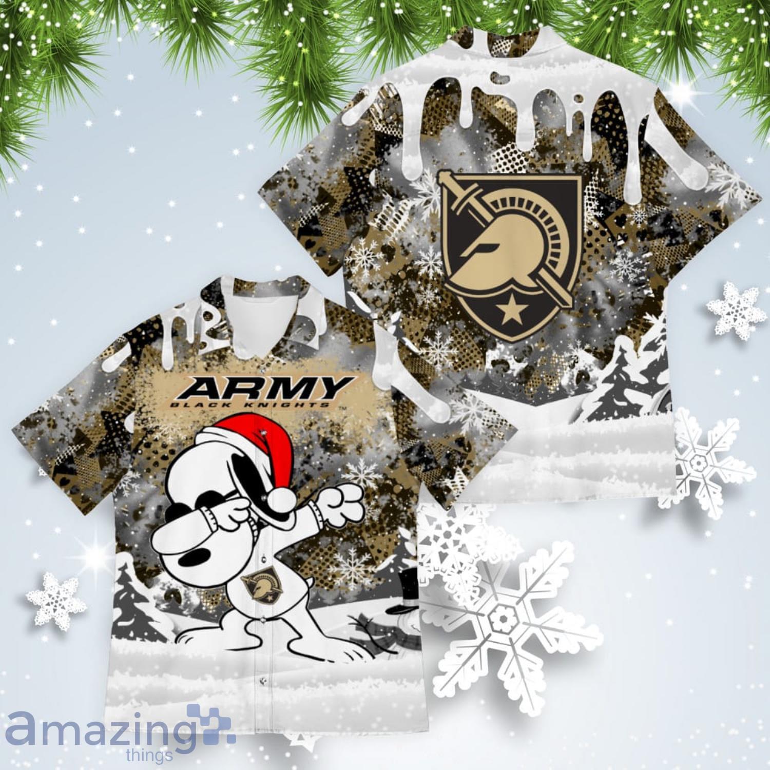 Army Black Knights Snoopy Dabbing The Peanuts American Christmas Dripping Hawaiian Shirt Product Photo 1