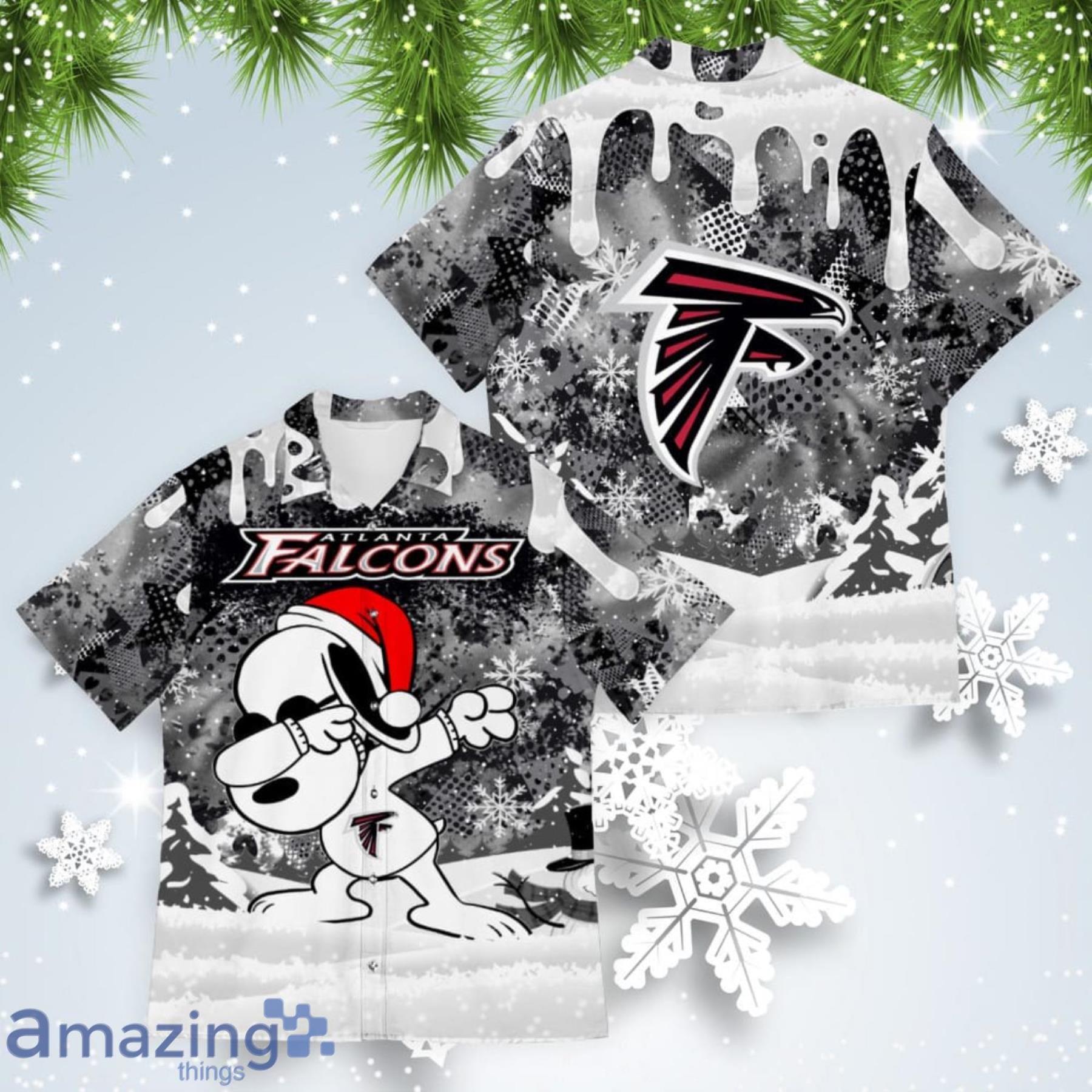 Atlanta Falcons Snoopy Dabbing The Peanuts American Christmas Dripping Hawaiian Shirt Product Photo 1
