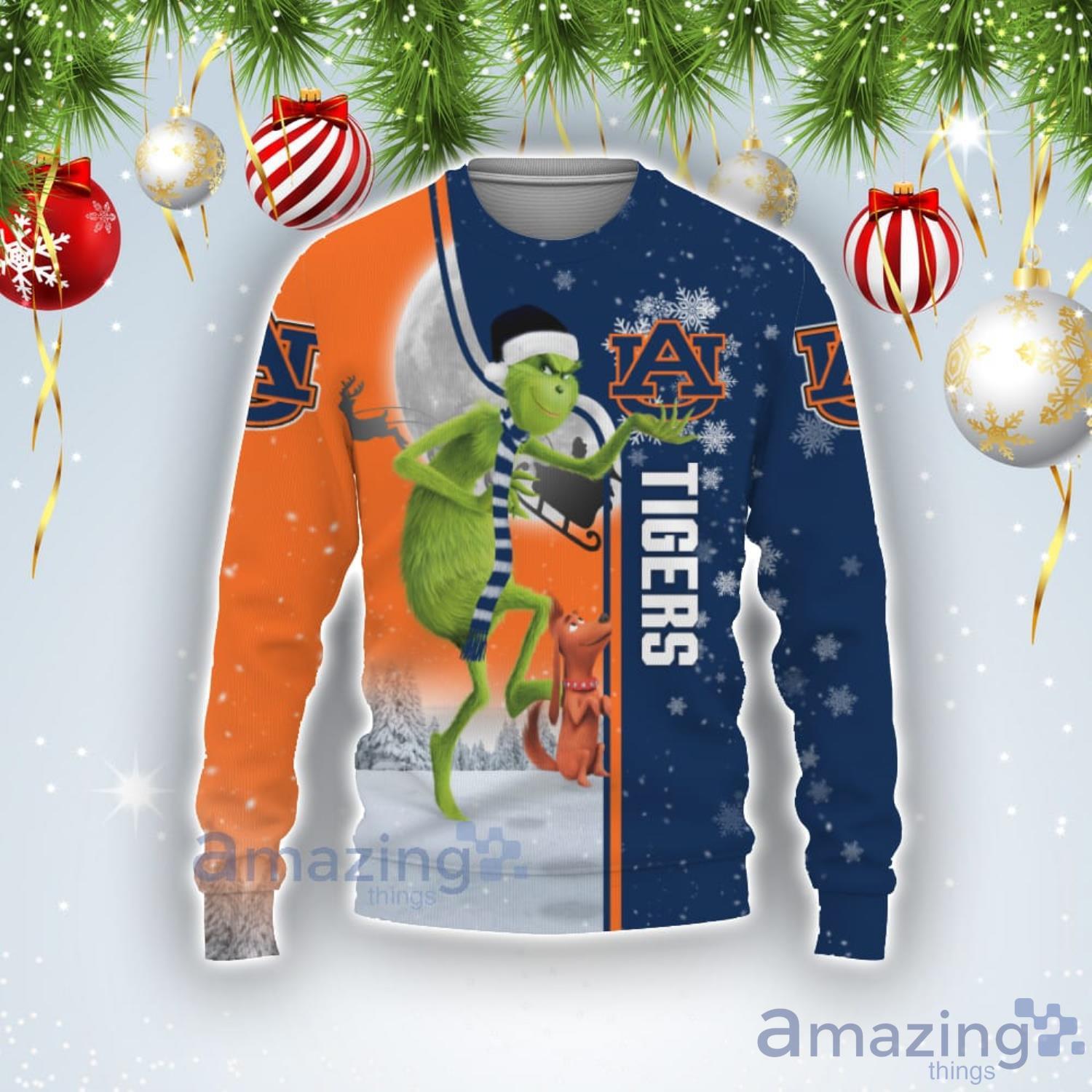 Auburn Tigers Funny Grinch Ugly Christmas Sweater Product Photo 1