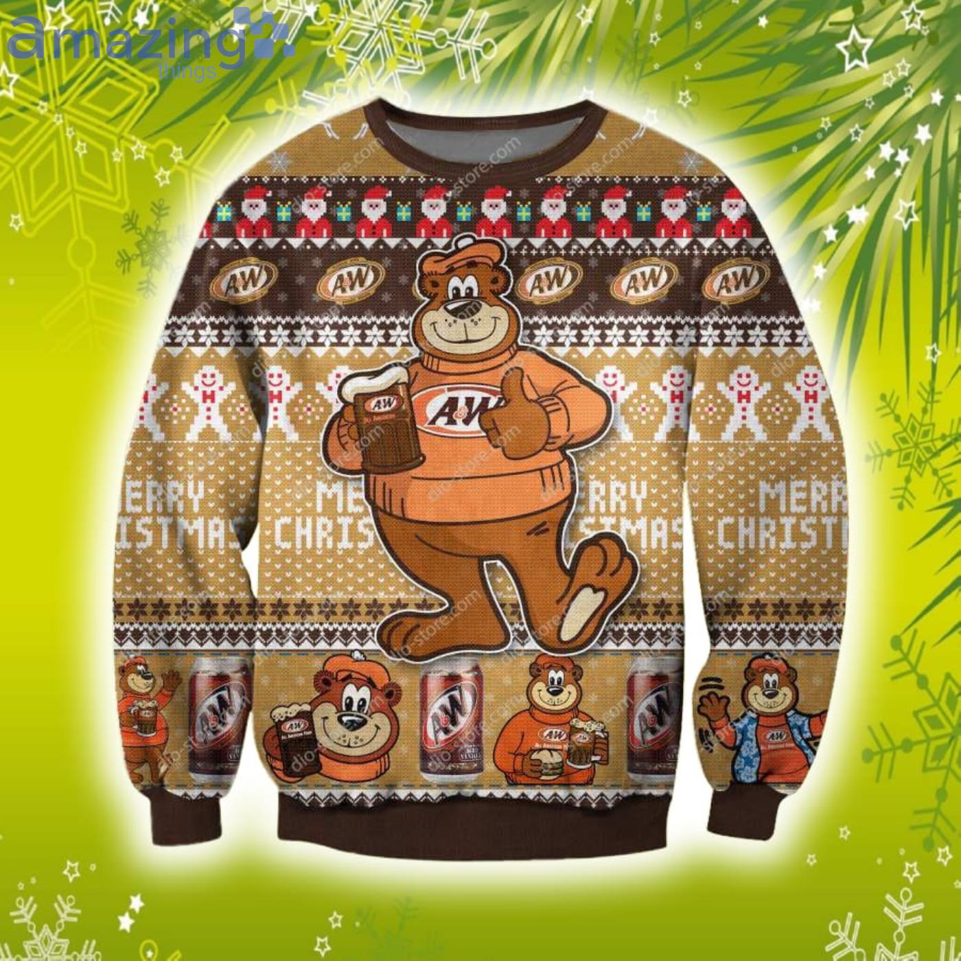 A&W Root Beer Since 919 3D Christmas Knitting Pattern Ugly Sweater Sweatshirt Product Photo 1 A&W Root Beer Since 919 3D Christmas Knitting Pattern Ugly Sweater Sweatshirt Product Photo 1