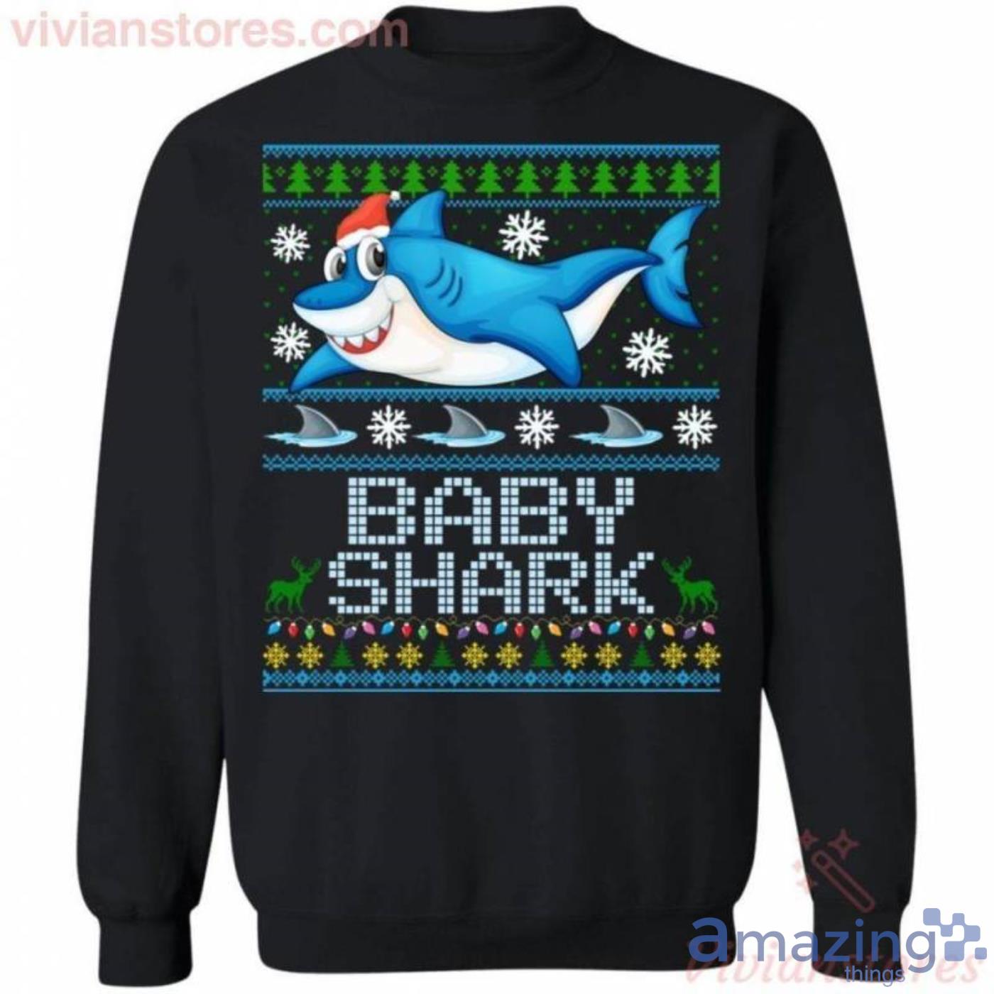 Baby Shark Family Ugly Sweater Style Christmas Sweatshirt Christmas Gift Product Photo 1
