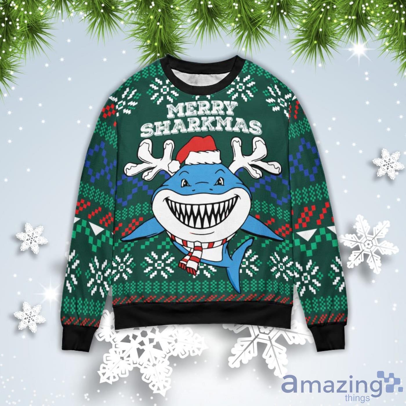 Baby Shark Merry Sharkmas Christmas Gift Ugly Christmas Sweater Product Photo 1