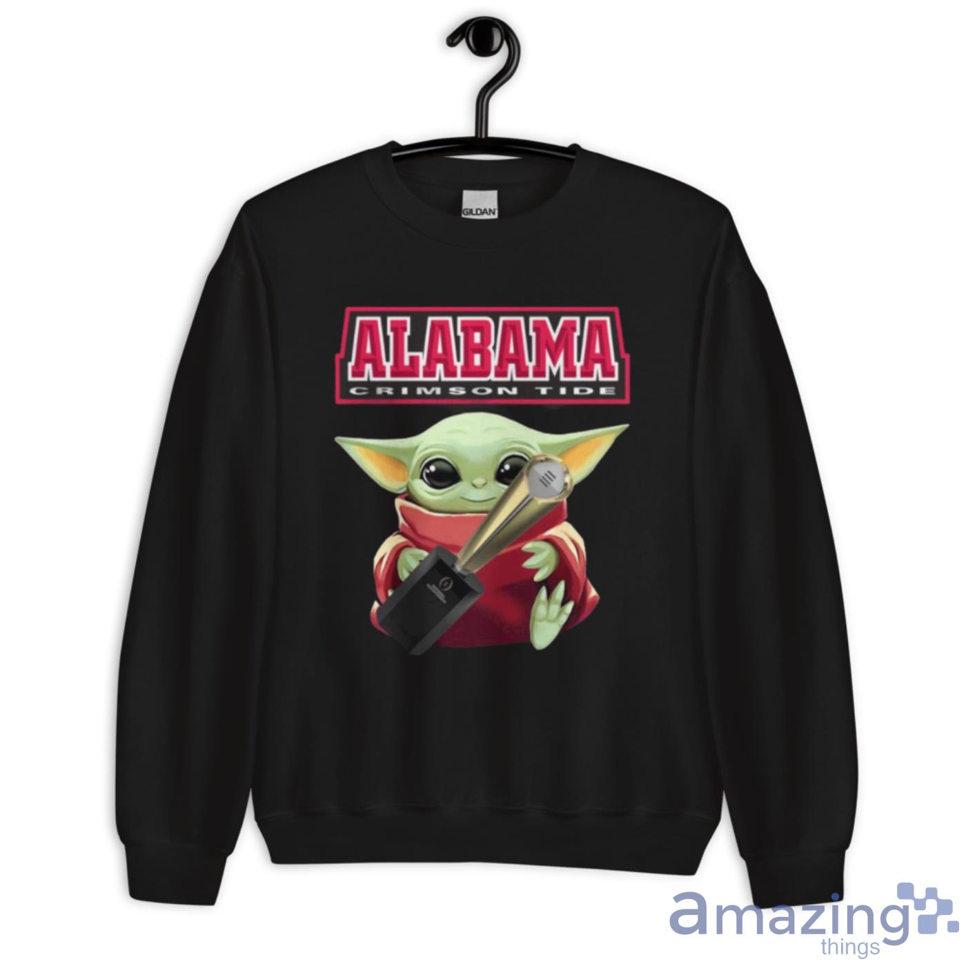 Baby Yoda Alabama Crimson Tide Shirt image Baby Yoda Alabama Crimson Tide Shirt - Unisex Crewneck Sweatshirt