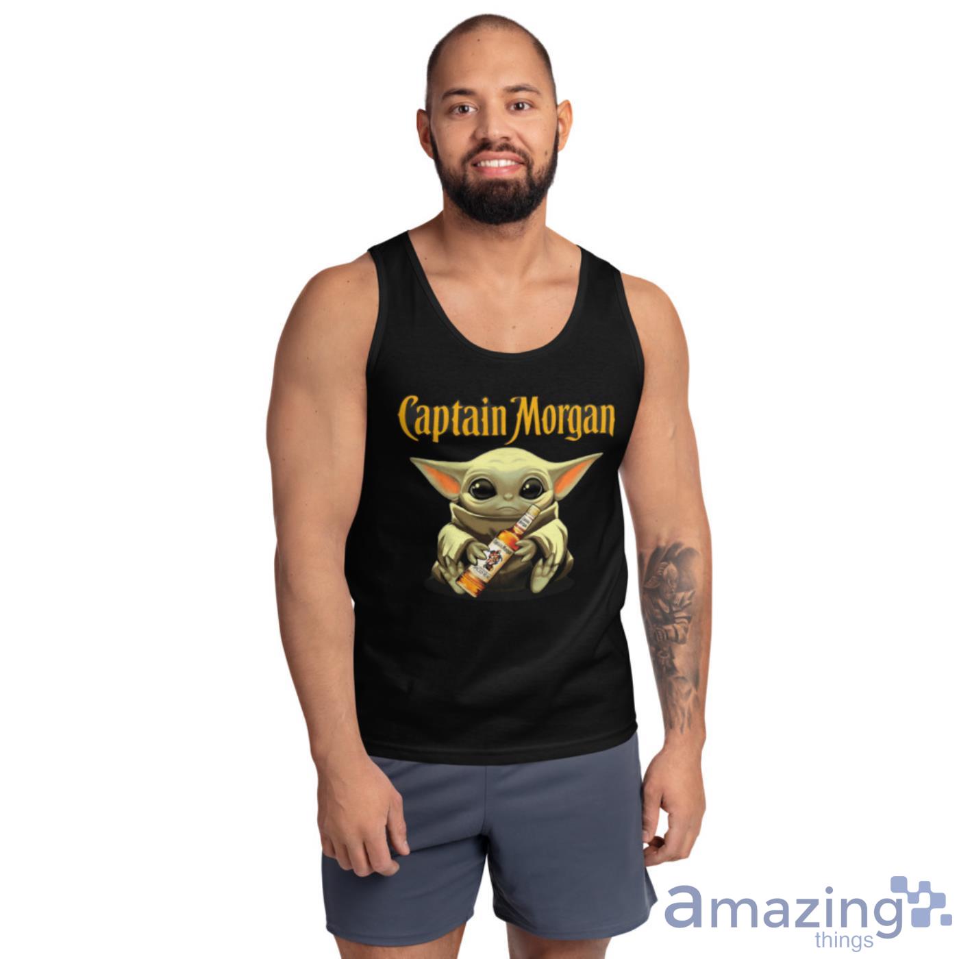 Baby Yoda Hugs Captain Morgan Bottle Star Wars Shirts image Baby Yoda Hugs Captain Morgan Bottle Star Wars Shirts - Ultra Cotton Tank Top
