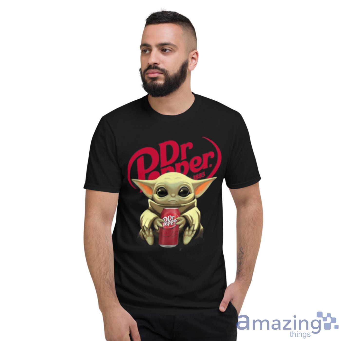 Baby Yoda Hugs Dr Pepper Can Star Wars Shirts image Baby Yoda Hugs Dr Pepper Can Star Wars Shirts - Short Sleeve T-Shirt