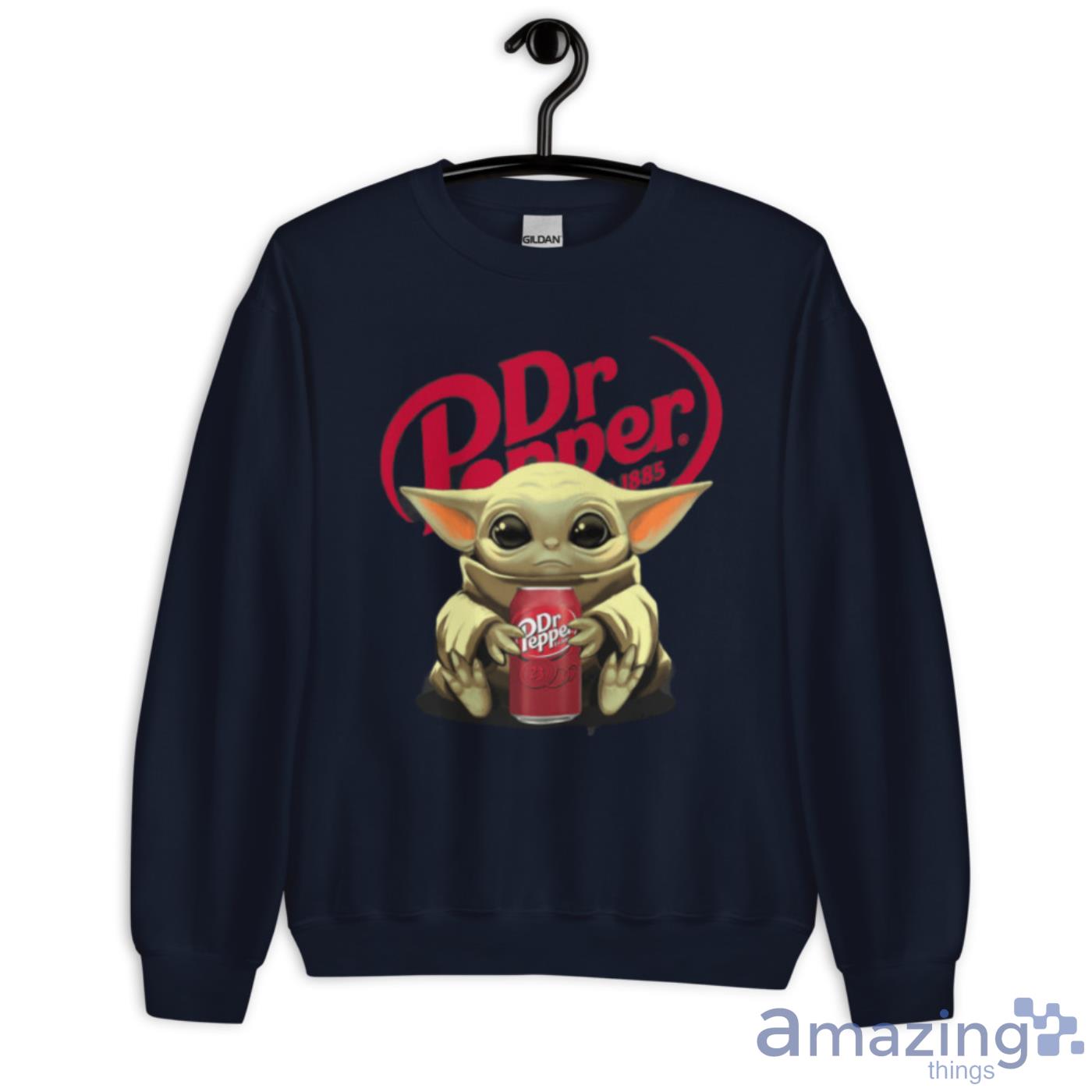 Baby Yoda Hugs Dr Pepper Can Star Wars Shirts image Baby Yoda Hugs Dr Pepper Can Star Wars Shirts - Unisex Crewneck Sweatshirt-1