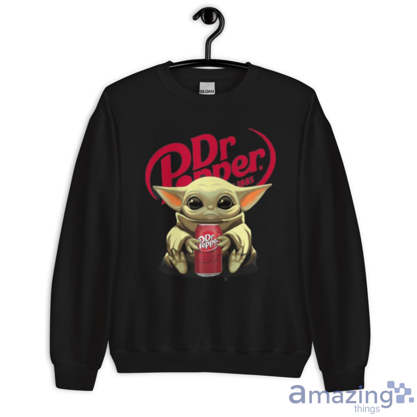 Baby Yoda Hugs Dr Pepper Can Star Wars Shirts image Baby Yoda Hugs Dr Pepper Can Star Wars Shirts - Unisex Crewneck Sweatshirt