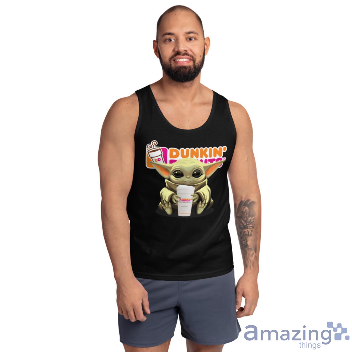 Baby Yoda Hugs Dunkin’ Donuts Cup Star Wars Shirts image Baby Yoda Hugs Dunkin’ Donuts Cup Star Wars Shirts - Ultra Cotton Tank Top