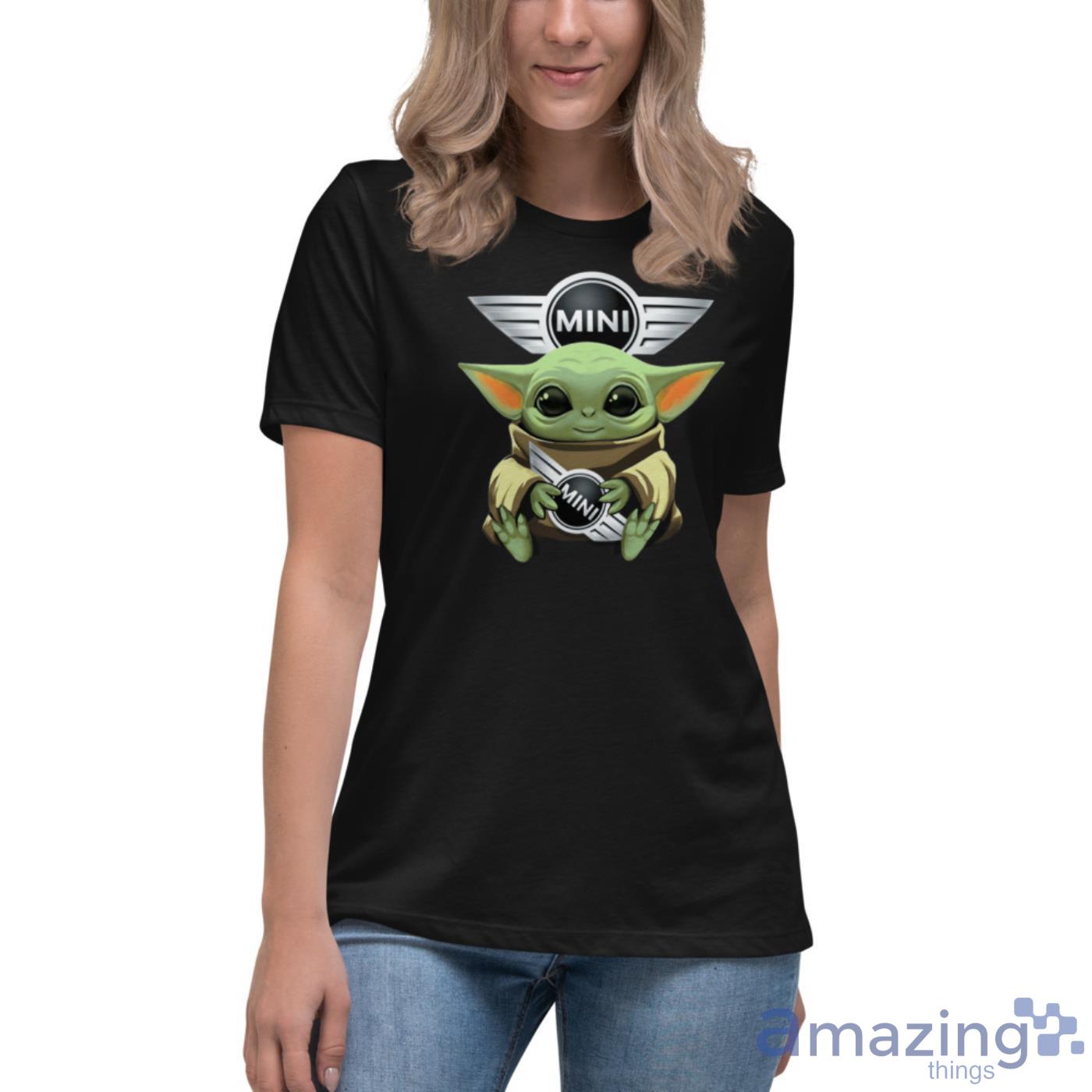 Baby Yoda Hugs Mini Cooper Car Logo Star Wars Shirts