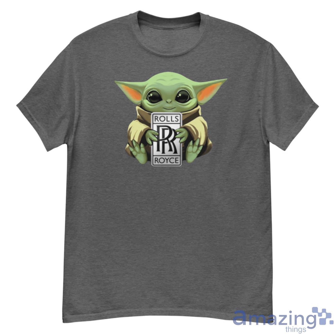 Baby Yoda Hugs Roll Royce Car Logo Star Wars Shirts Product Photo 1