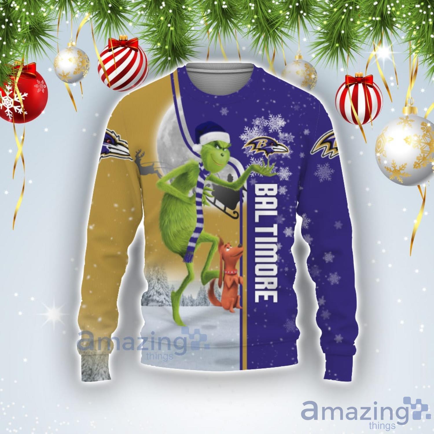 Baltimore Ravens Grinch Ugly Christmas Sweater