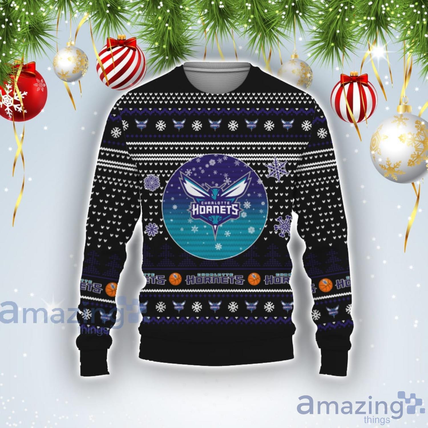 Basketball American Charlotte Hornets Ugly Christmas Sweater Product Photo 1