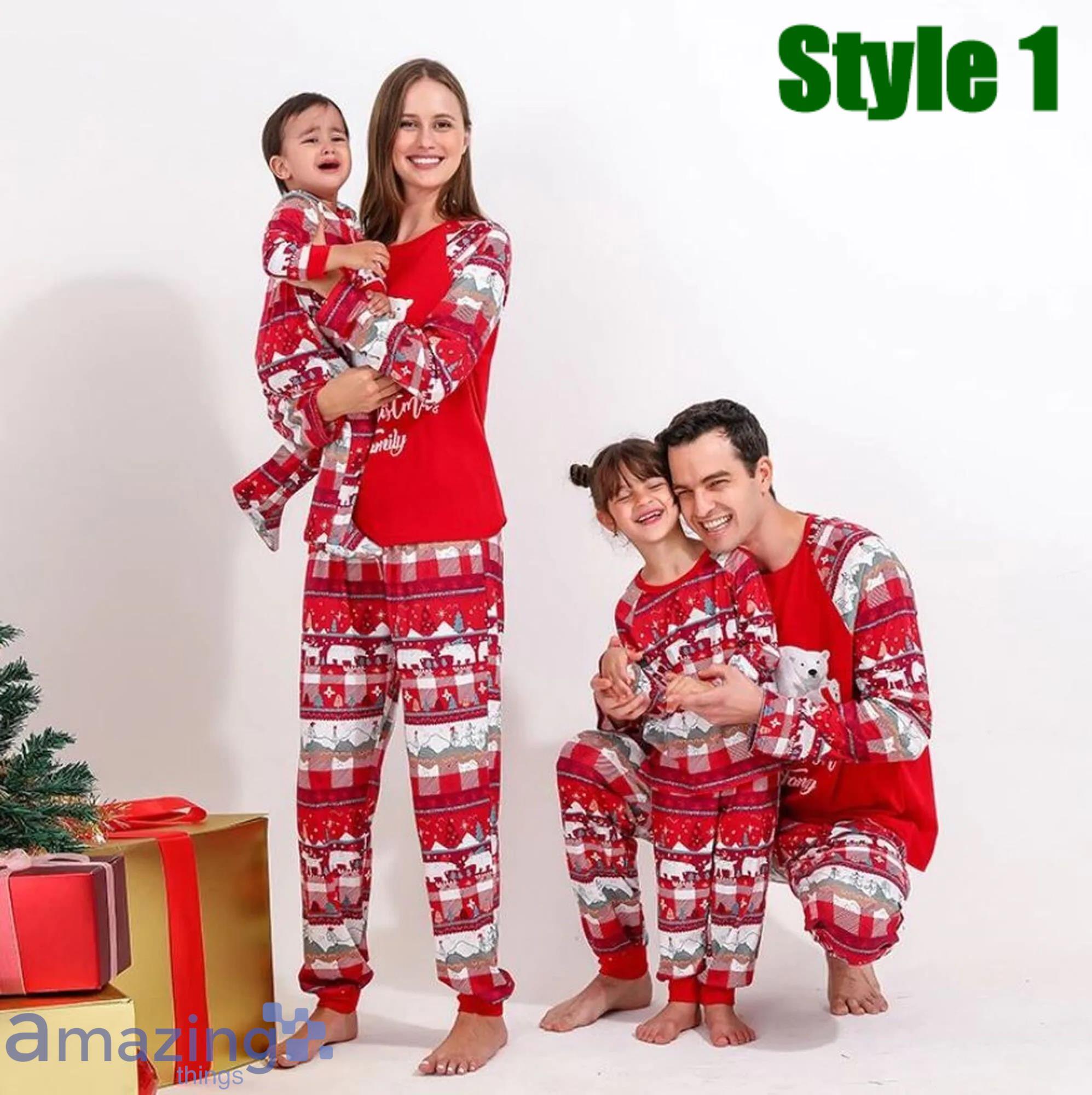 Bear Family Enjoy Christmas With Family Merry Christmas Matching Family Pajamas Product Photo 1