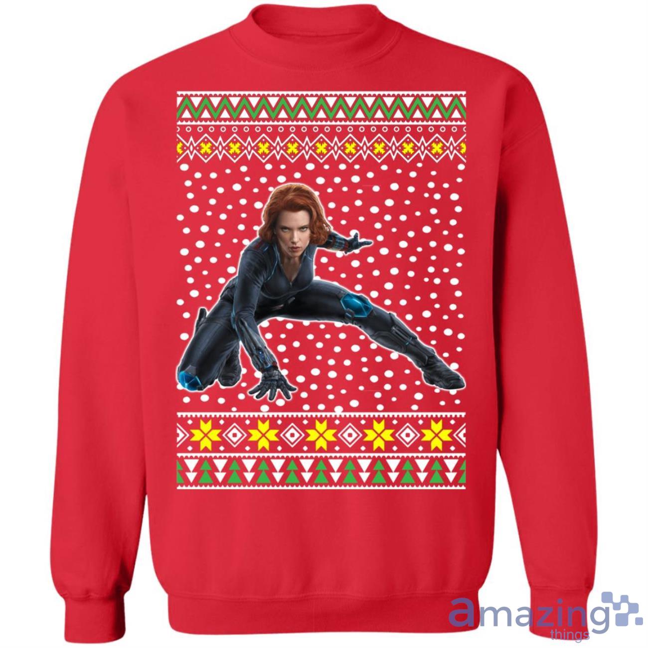 Black Widow Christmas Sweatshirt Shirt Product Photo 1