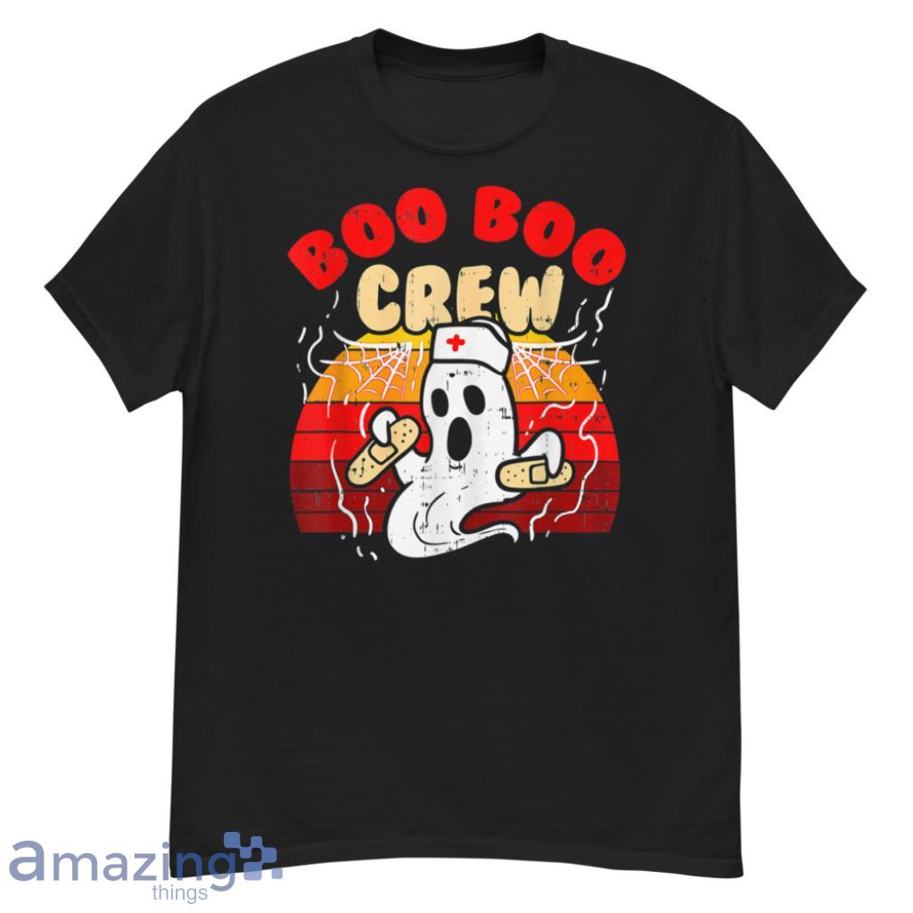 Boo Crew Ghost Funny Nurse Retro Halloween Nursing T-Shirt - G500 Men’s Classic T-Shirt