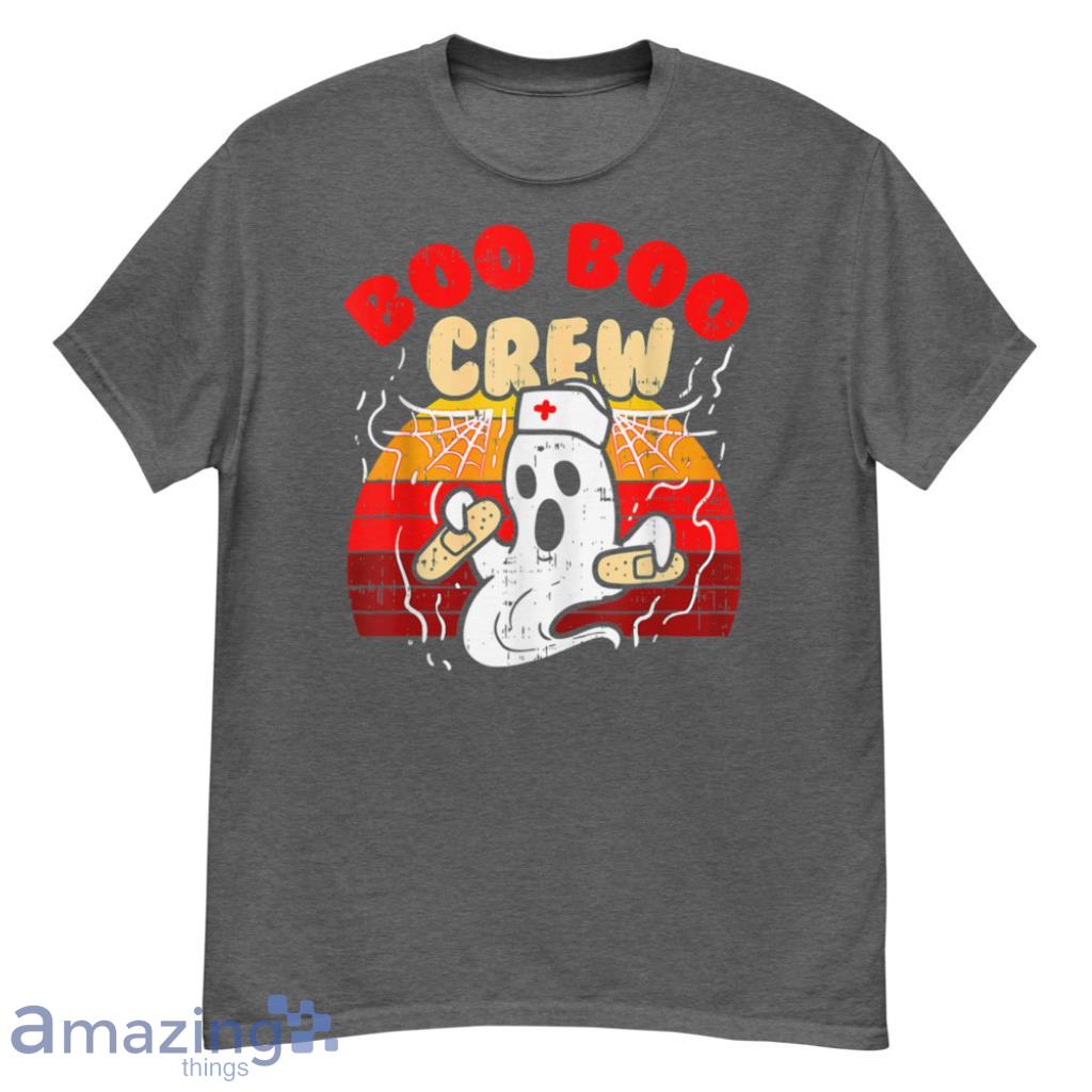Boo Crew Ghost Funny Nurse Retro Halloween Nursing T-Shirt - G500 Men’s Classic T-Shirt-1