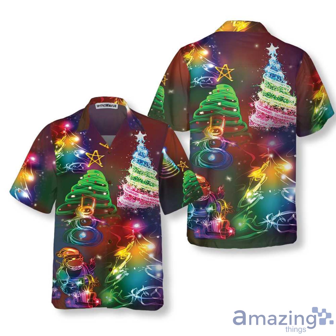 Bright Night Merry Christmas Hawaiian Shirt For Men And Women Product Photo 1