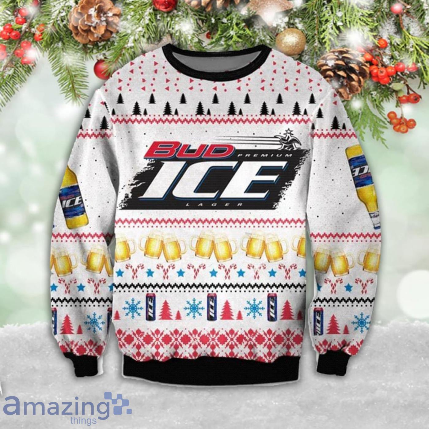 Bud Ice Lager Beer Ugly Sweater Christmas For Men And Women Product Photo 1 Bud Ice Lager Beer Ugly Sweater Christmas For Men And Women Product Photo 1