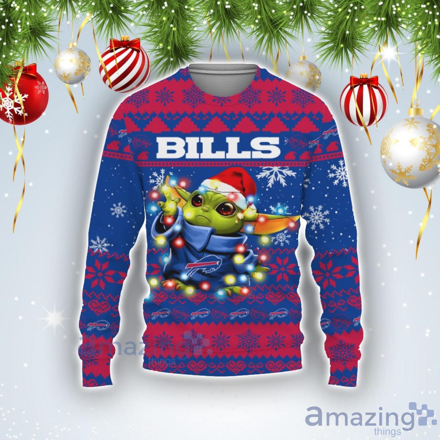 Buffalo Bills Baby Yoda Star Wars American Ugly Christmas Sweater Product Photo 1