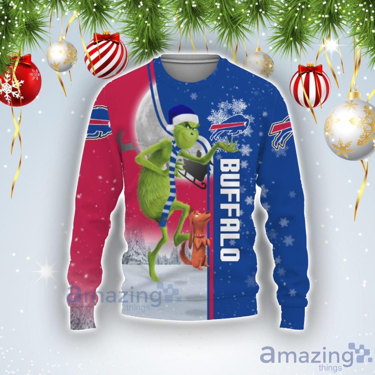 Buffalo Bills Funny Grinch Ugly Christmas Sweater Product Photo 1