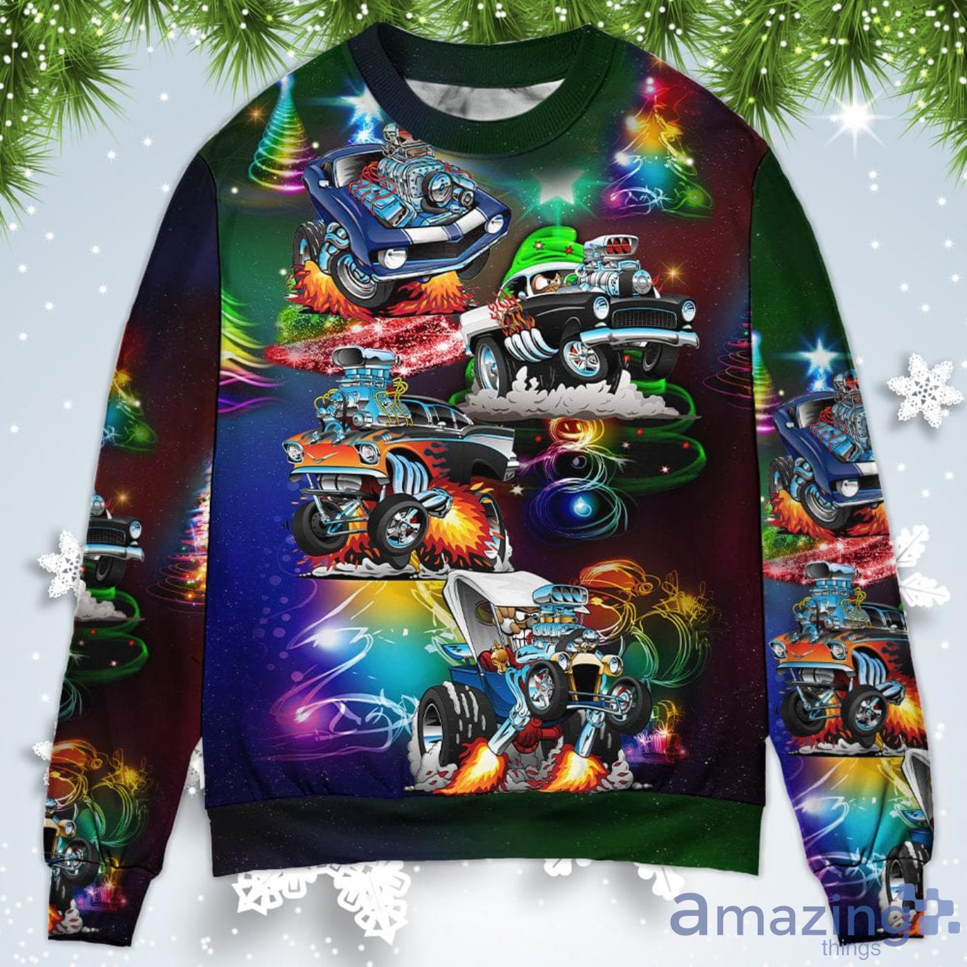 Car Neon Amazing Style Christmas Sweatshirt Sweater Product Photo 1