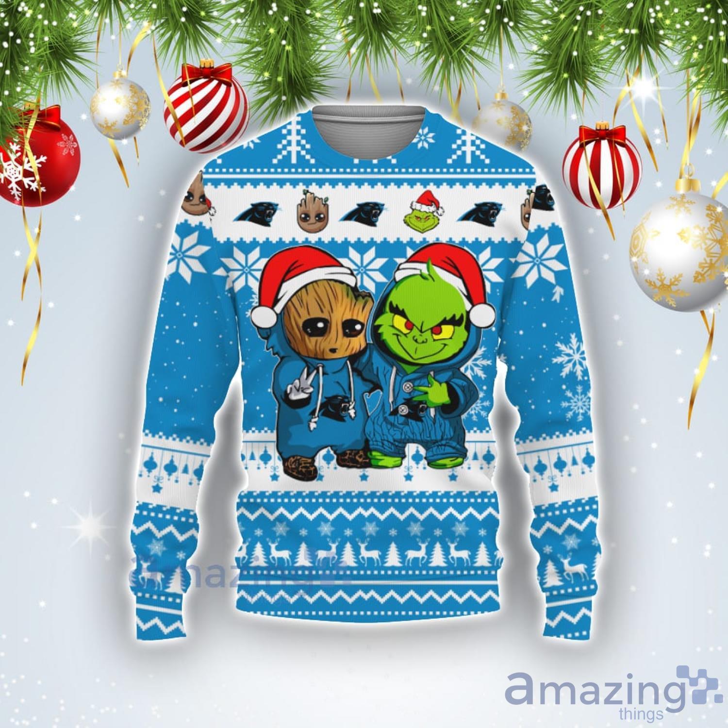 Cute Grinch American Football Carolina Panthers Ugly Christmas Sweater