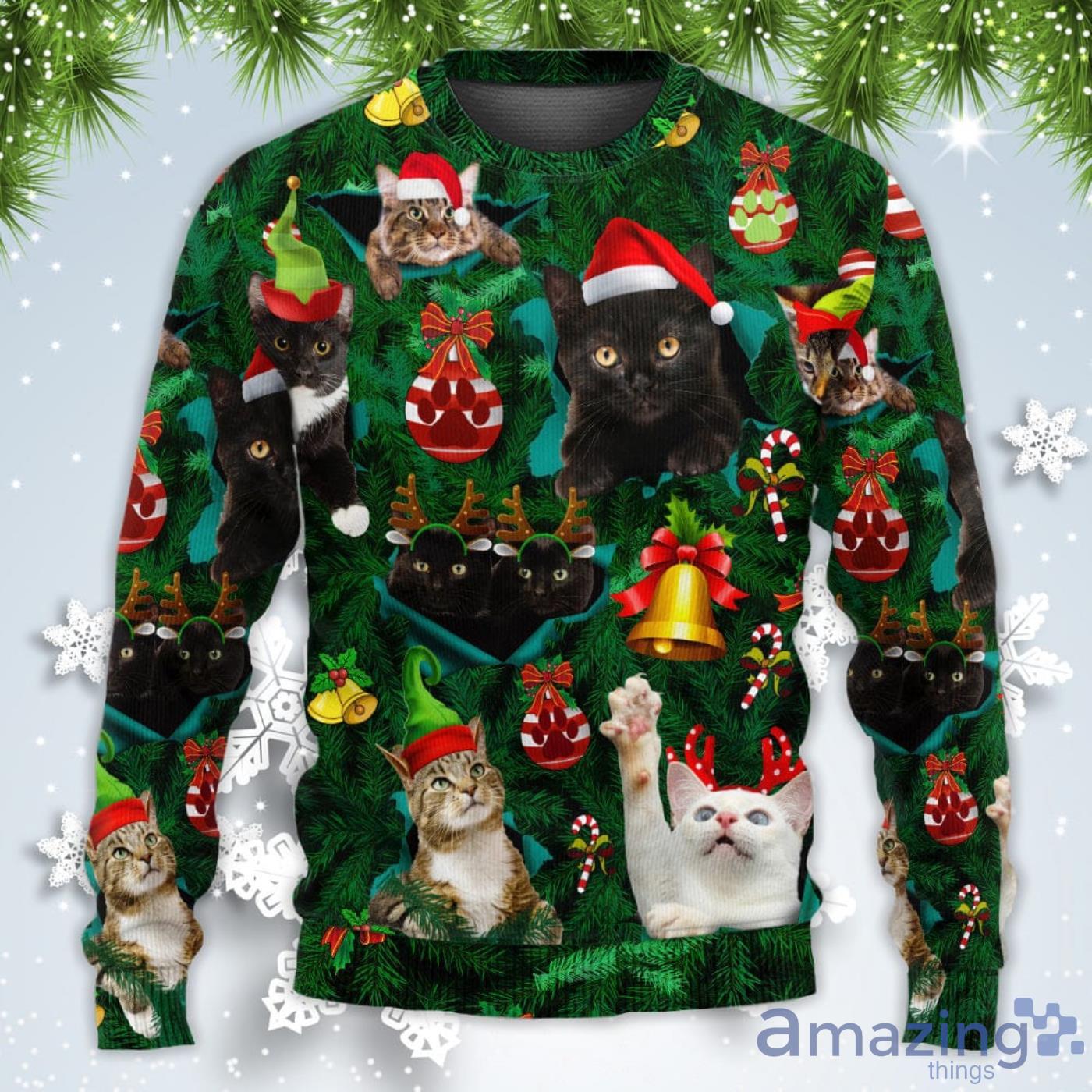 Cats Meowy Mas Christmas Sweatshirt Sweater image Cats Meowy Mas Christmas Sweatshirt Sweater Product Photo 2