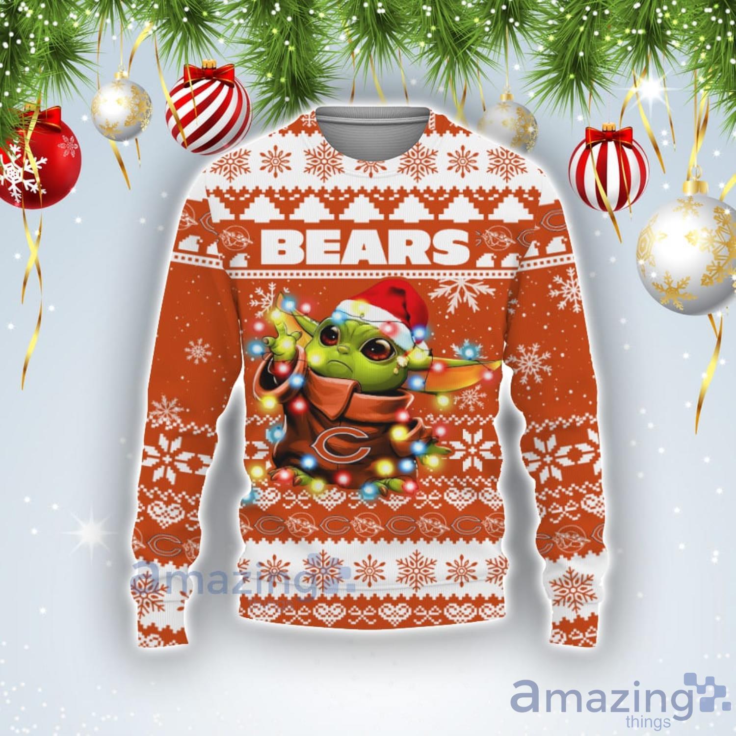 Chicago Bears Baby Yoda Star Wars American Ugly Christmas Sweater Product Photo 1