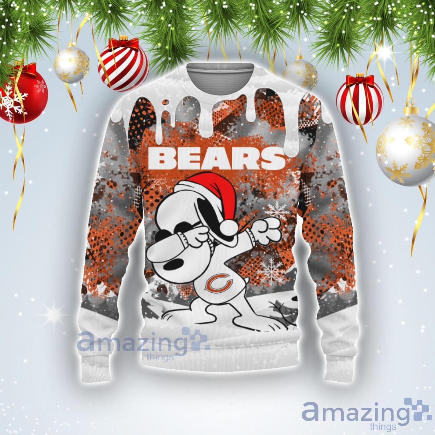 Chicago Bears Snoopy Dabbing The Peanuts American Christmas Ugly Christmas Sweater Product Photo 1