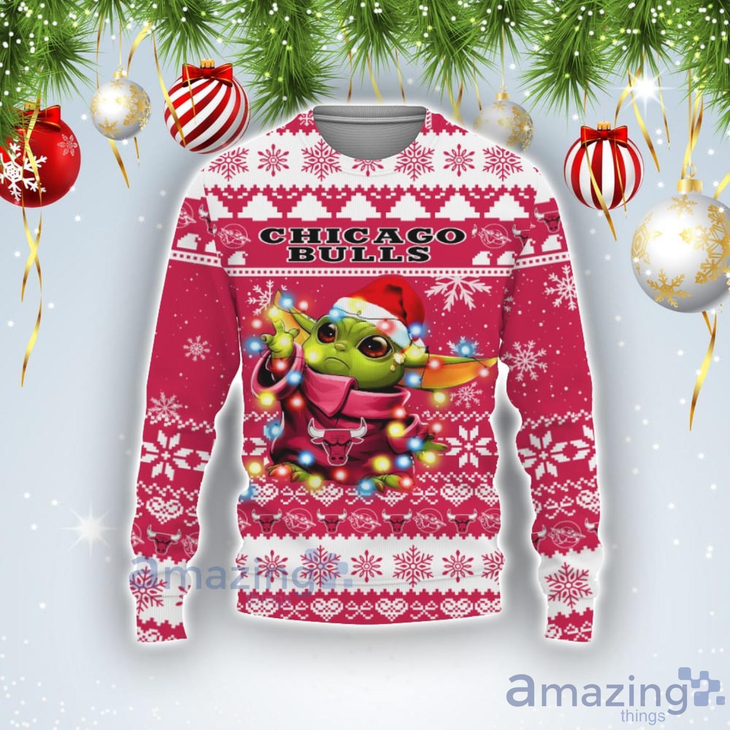 Chicago Bulls Baby Yoda Star Wars American Ugly Christmas Sweater Product Photo 1