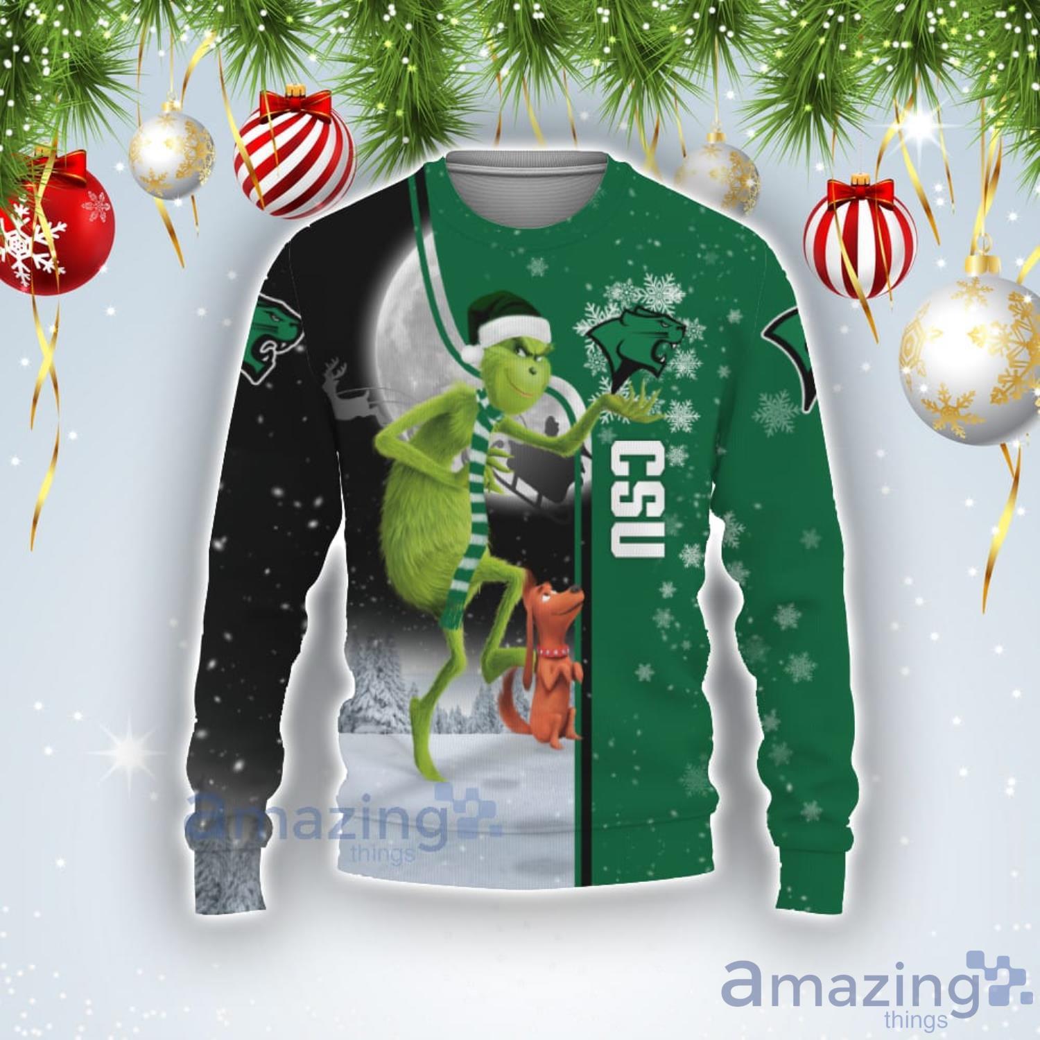 Chicago State Cougars Funny Grinch Ugly Christmas Sweater Product Photo 1