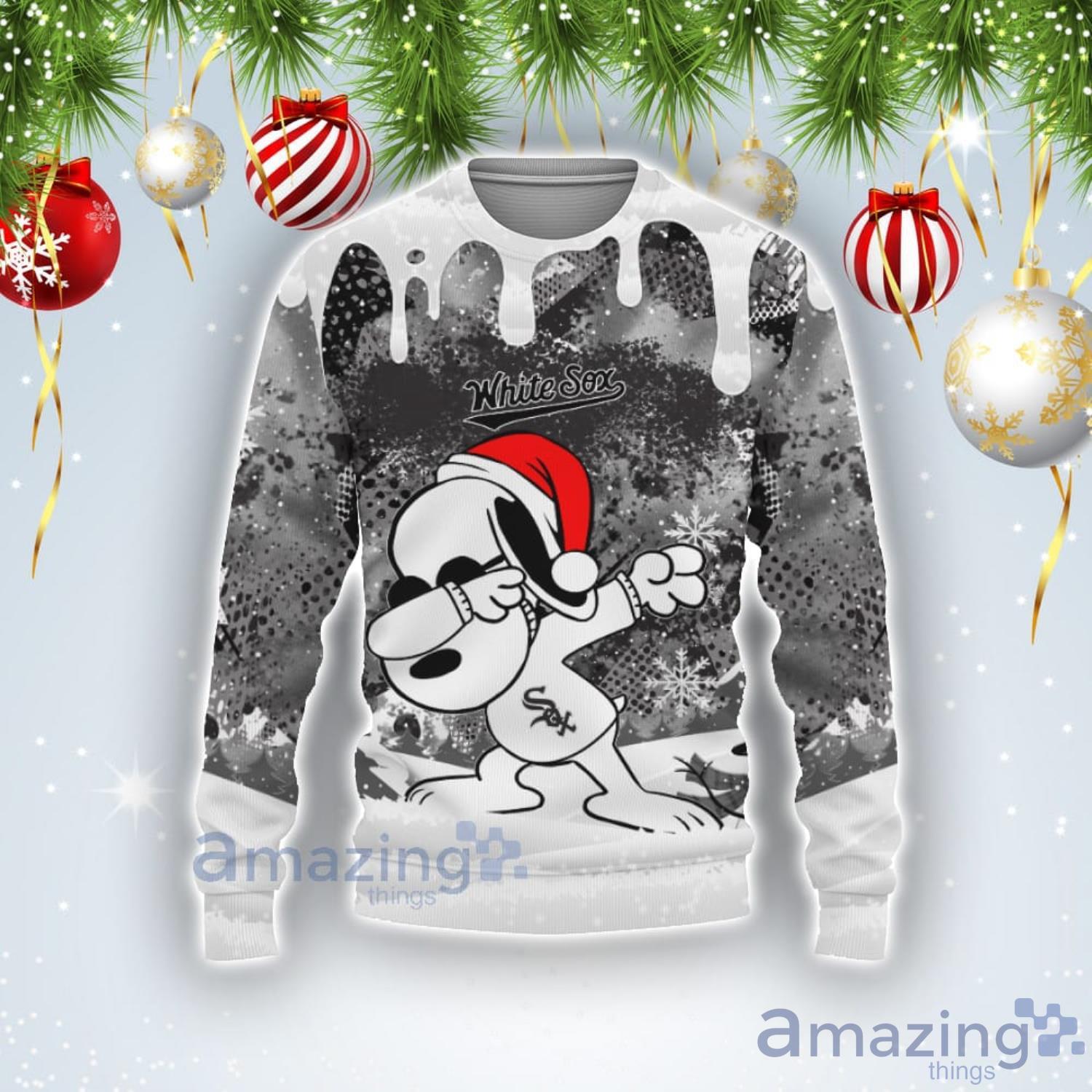 Chicago White Sox Snoopy Dabbing The Peanuts American Christmas Ugly Christmas Sweater Product Photo 1