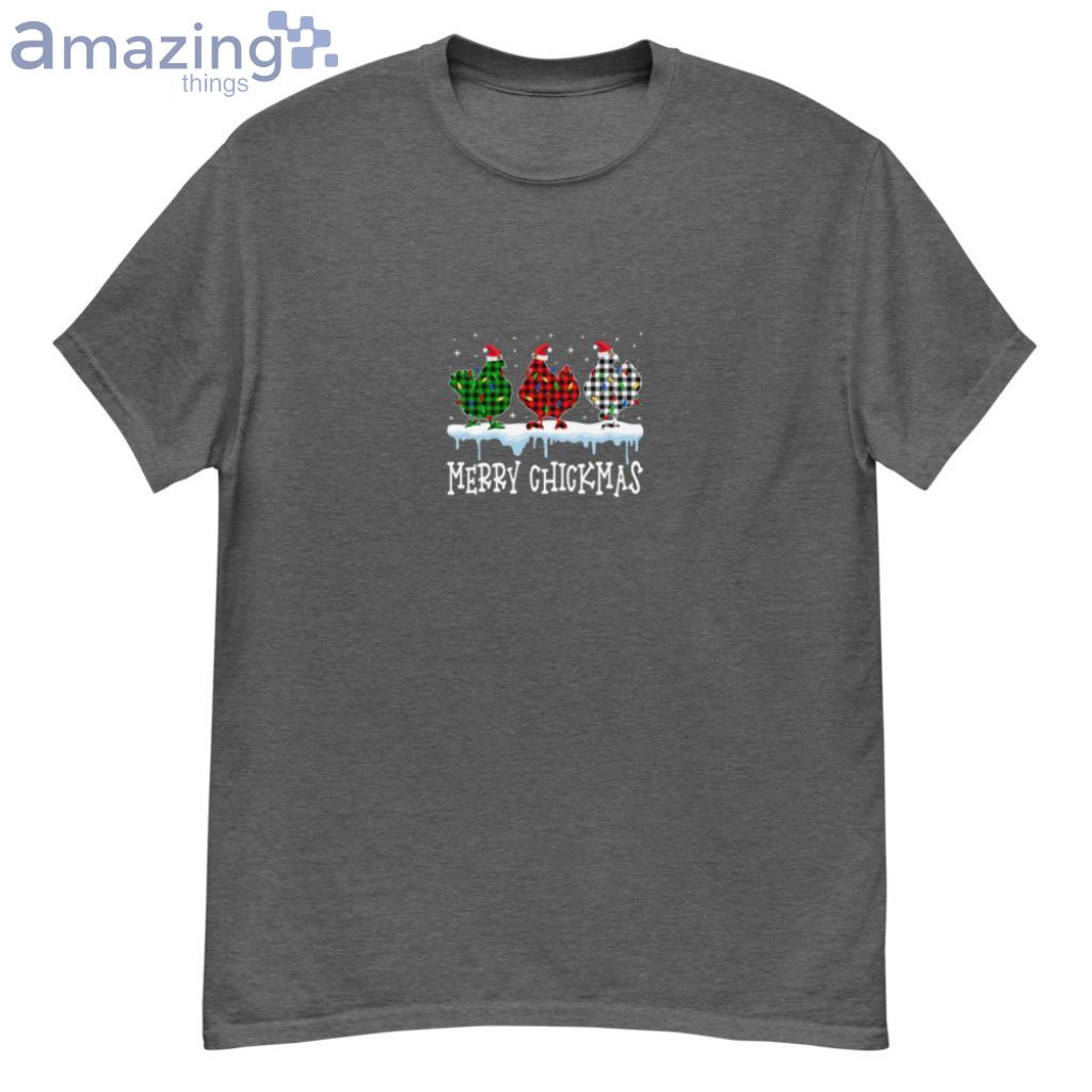  Chickmas Chicken Lover Christmas Santa Hat Xmas Lights Long Sleeve T-Shirt - G500 Men’s Classic T-Shirt-1