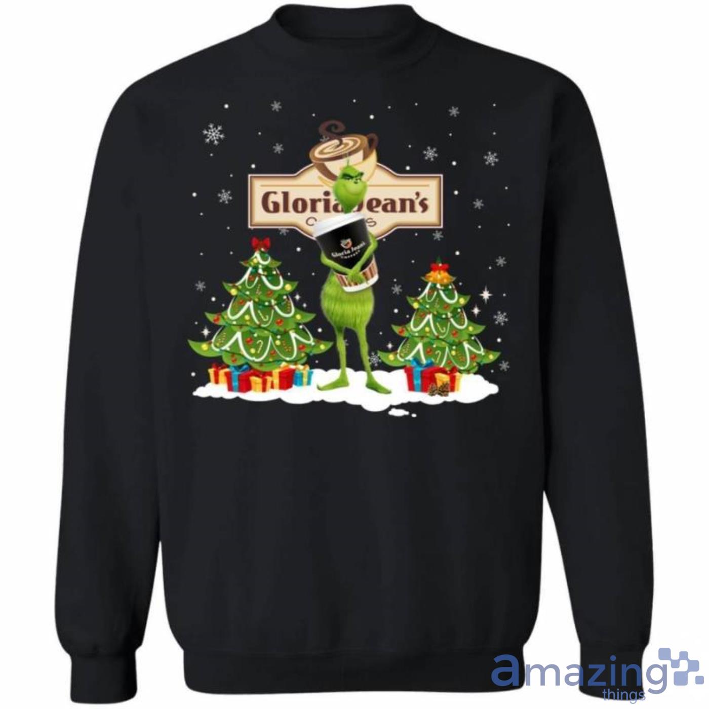 Christmas Grinch Sweater Grinch Hold Gloria Jean' Coffee Funny Christmas Sweatshirt Product Photo 1