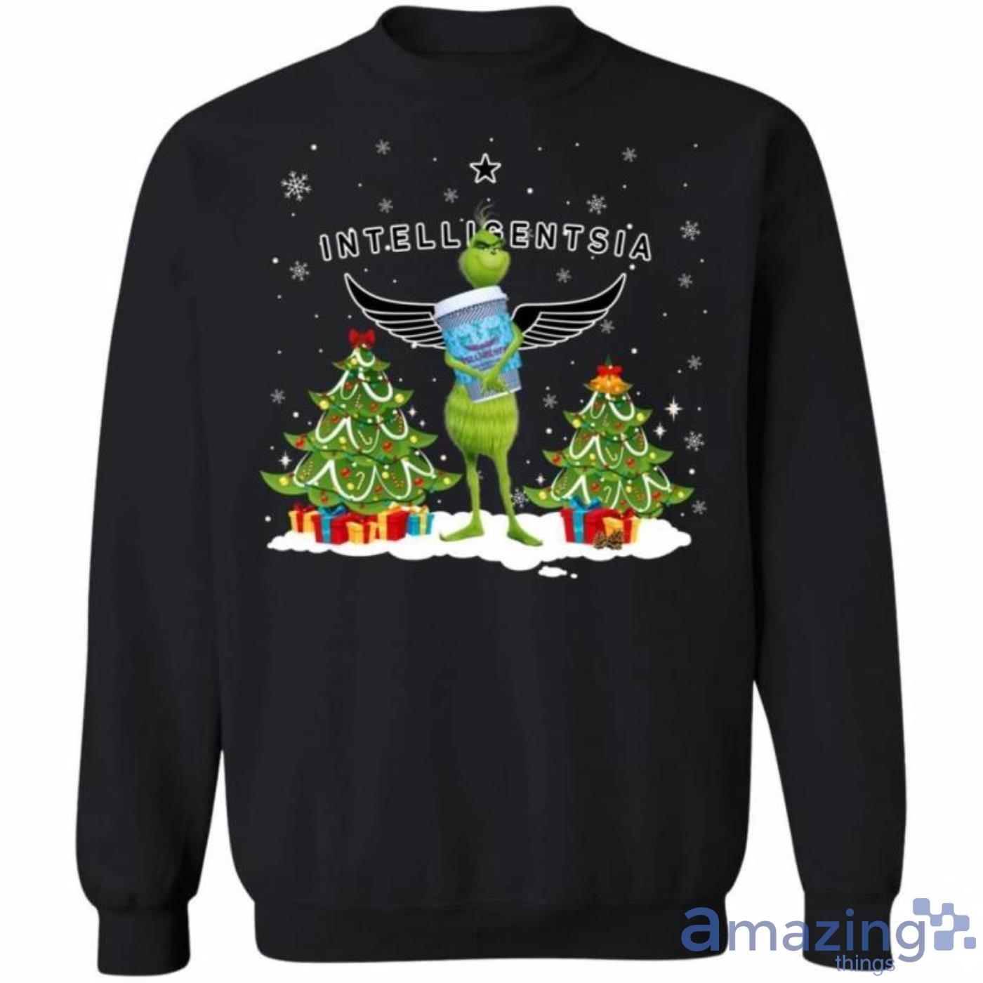 Christmas Grinch Sweater Grinch Hold Intelligentsia Coffee Funny Christmas Sweatshirt Product Photo 1
