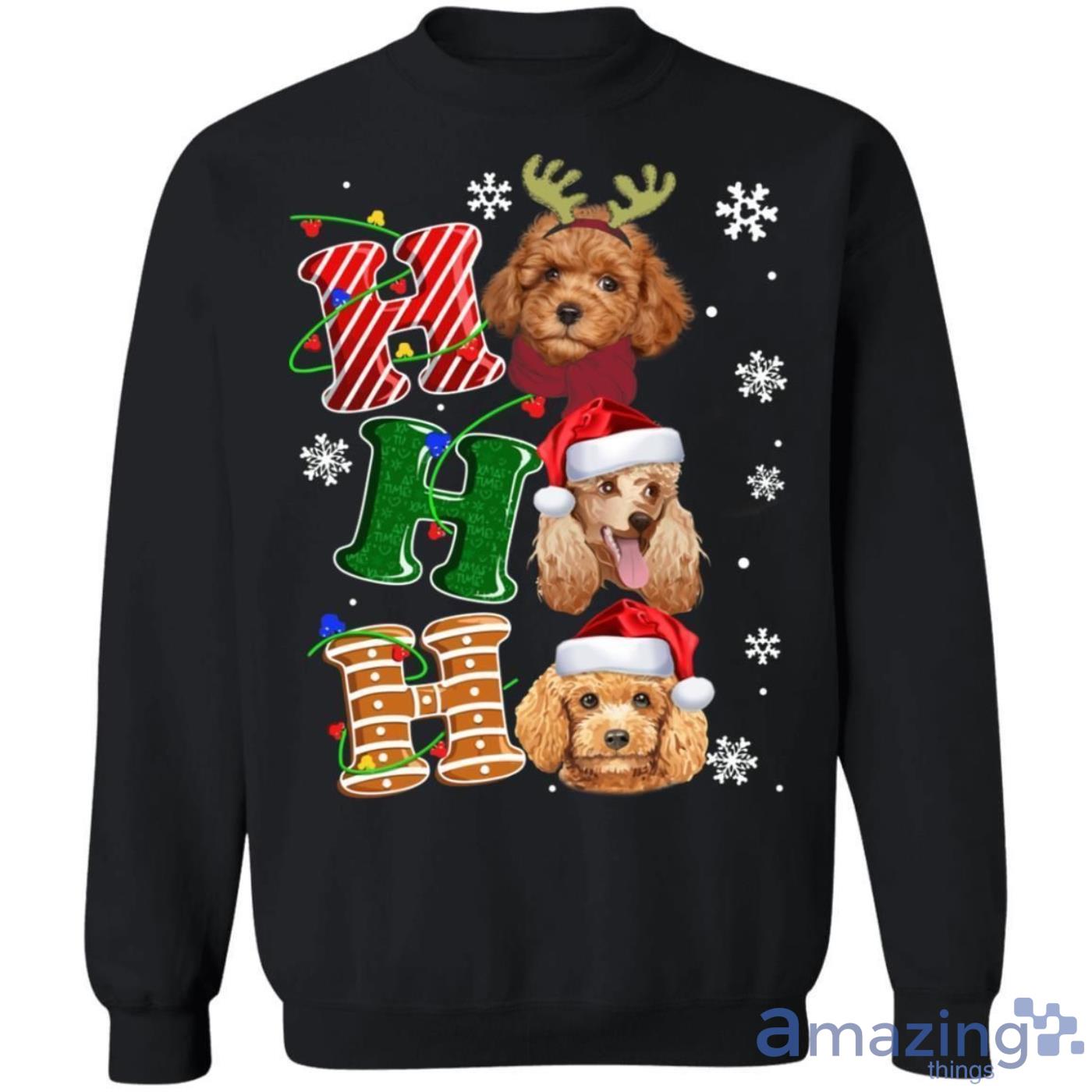 Christmas Poodle Dog Sweater Hohoho Santa Dog Sweatshirt Product Photo 1