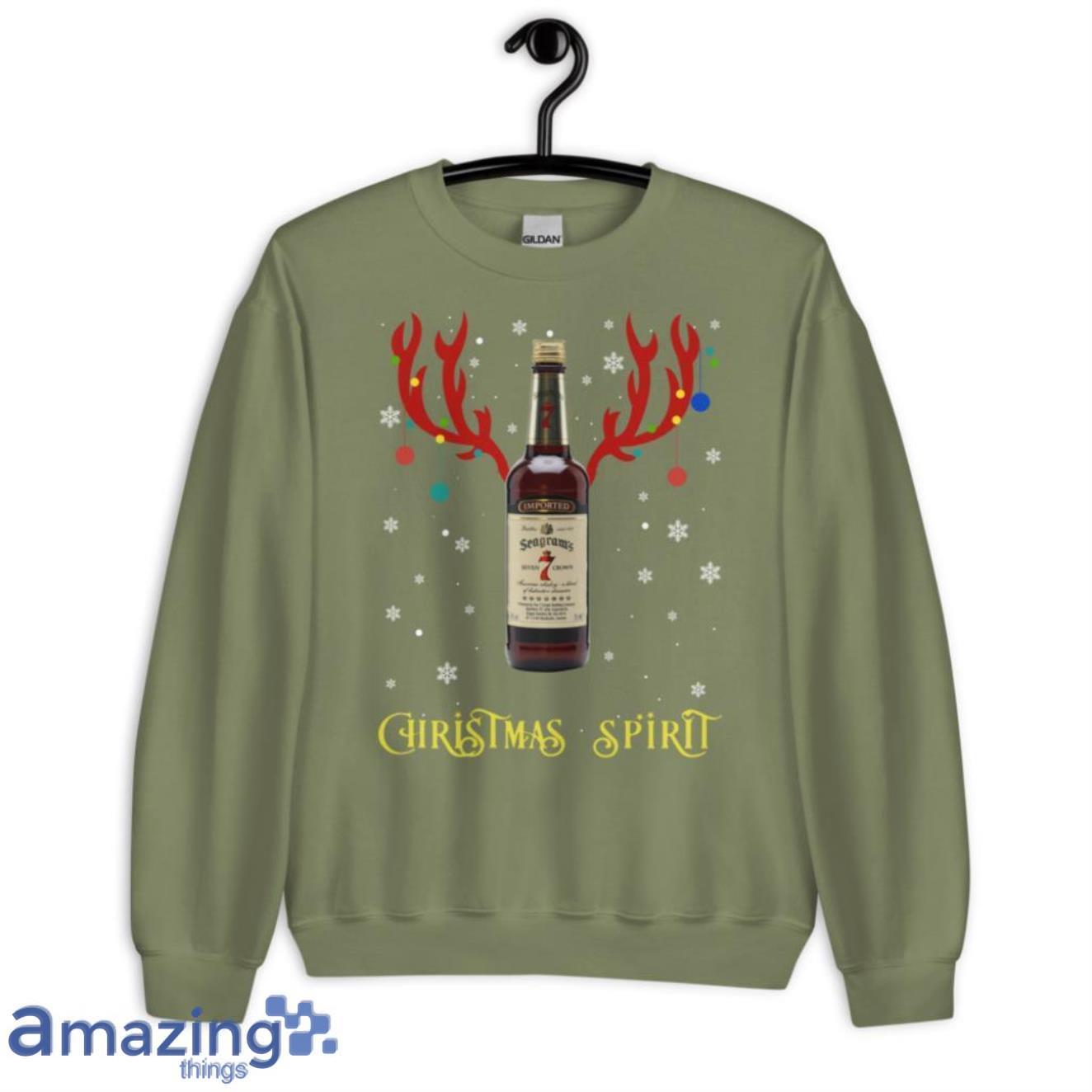 Christmas Spirit Reindeer Seagram’s 7 Crown Canadian Whisky Sweatshirt image Christmas Spirit Reindeer Seagram’s 7 Crown Canadian Whisky Sweatshirt - G185 Crewneck Sweatshirt-3