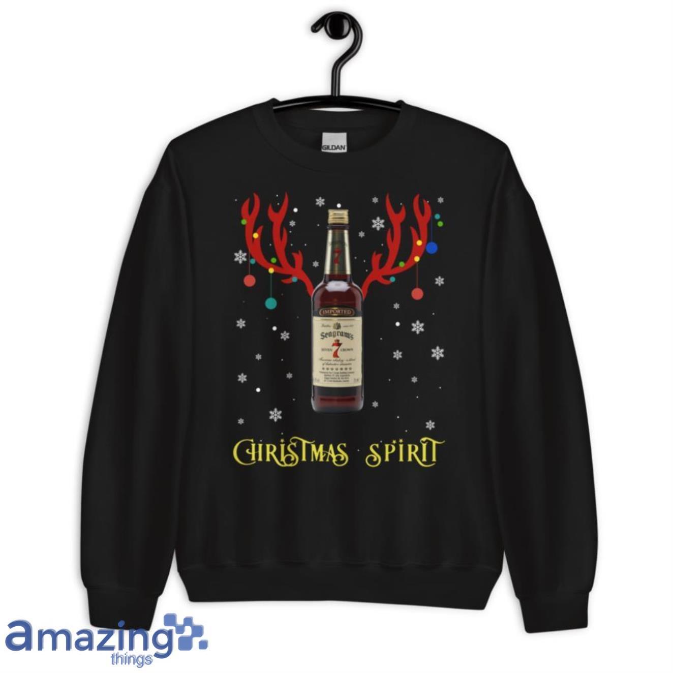 Christmas Spirit Reindeer Seagram’s 7 Crown Canadian Whisky Sweatshirt image Christmas Spirit Reindeer Seagram’s 7 Crown Canadian Whisky Sweatshirt - G185 Crewneck Sweatshirt