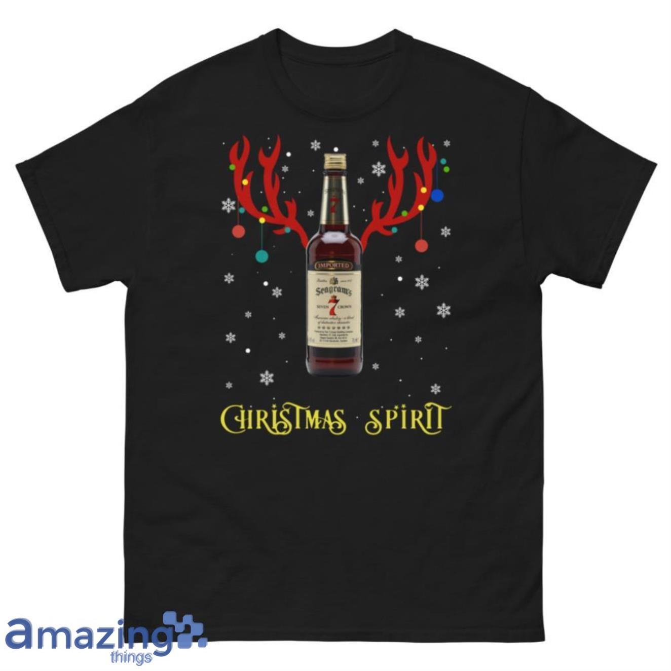 Christmas Spirit Reindeer Seagram’s 7 Crown Canadian Whisky Sweatshirt image Christmas Spirit Reindeer Seagram’s 7 Crown Canadian Whisky Sweatshirt - Unisex Classic T-Shirt-1