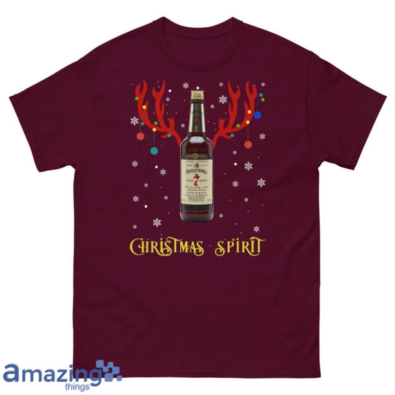 Christmas Spirit Reindeer Seagram’s 7 Crown Canadian Whisky Sweatshirt image Christmas Spirit Reindeer Seagram’s 7 Crown Canadian Whisky Sweatshirt - Unisex Classic T-Shirt